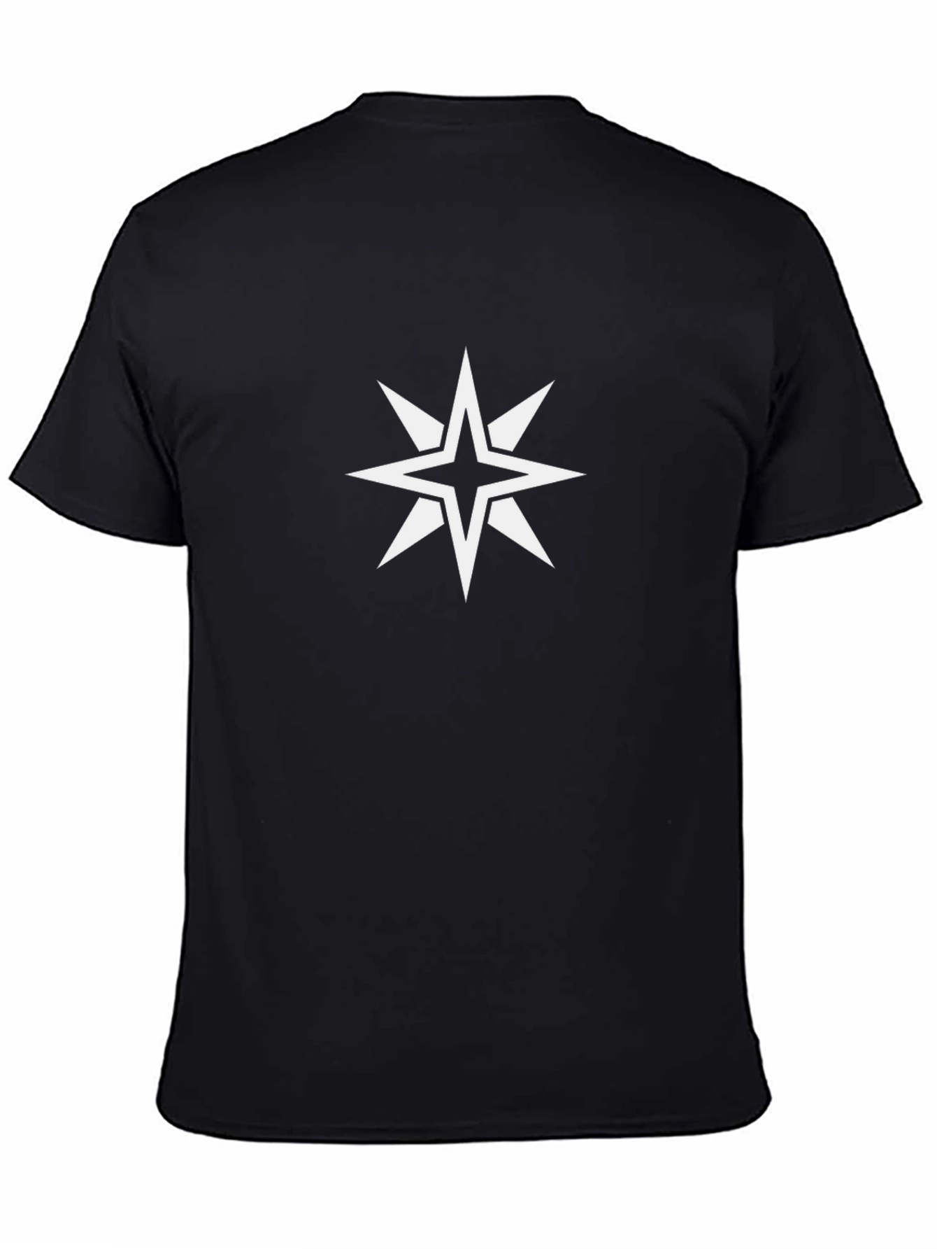Black Tee with White Star Design
