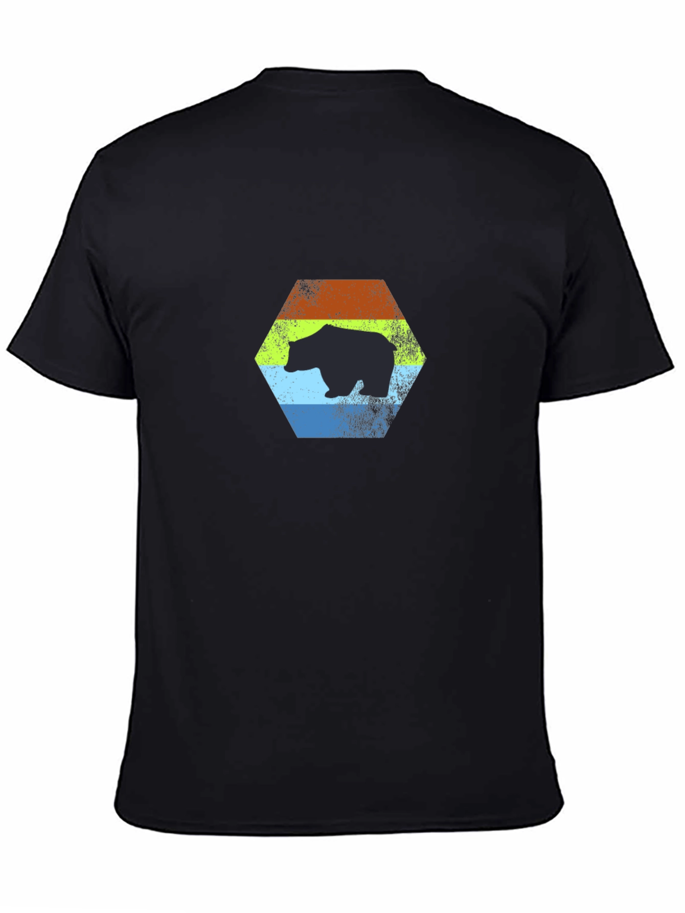 Retro Bear Graphic T-Shirt - Black