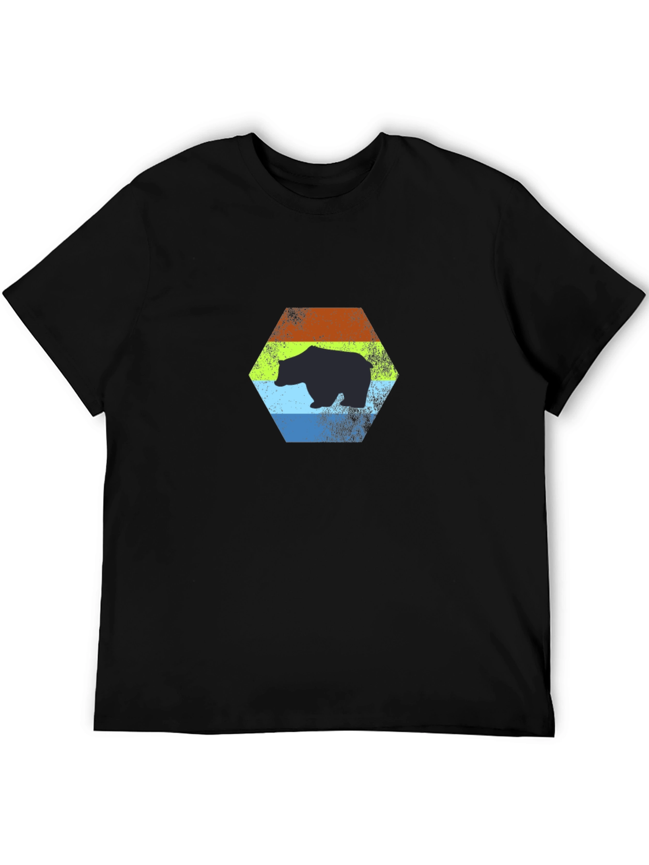Retro Bear Graphic T-Shirt - Black