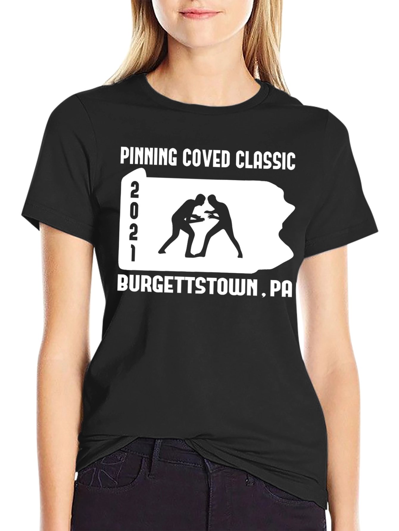 Pinning Coved Classic Wrestling T-Shirt