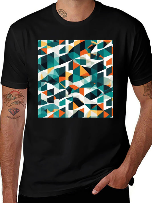 Abstract Geometric Triangle Print Mens T-Shirt