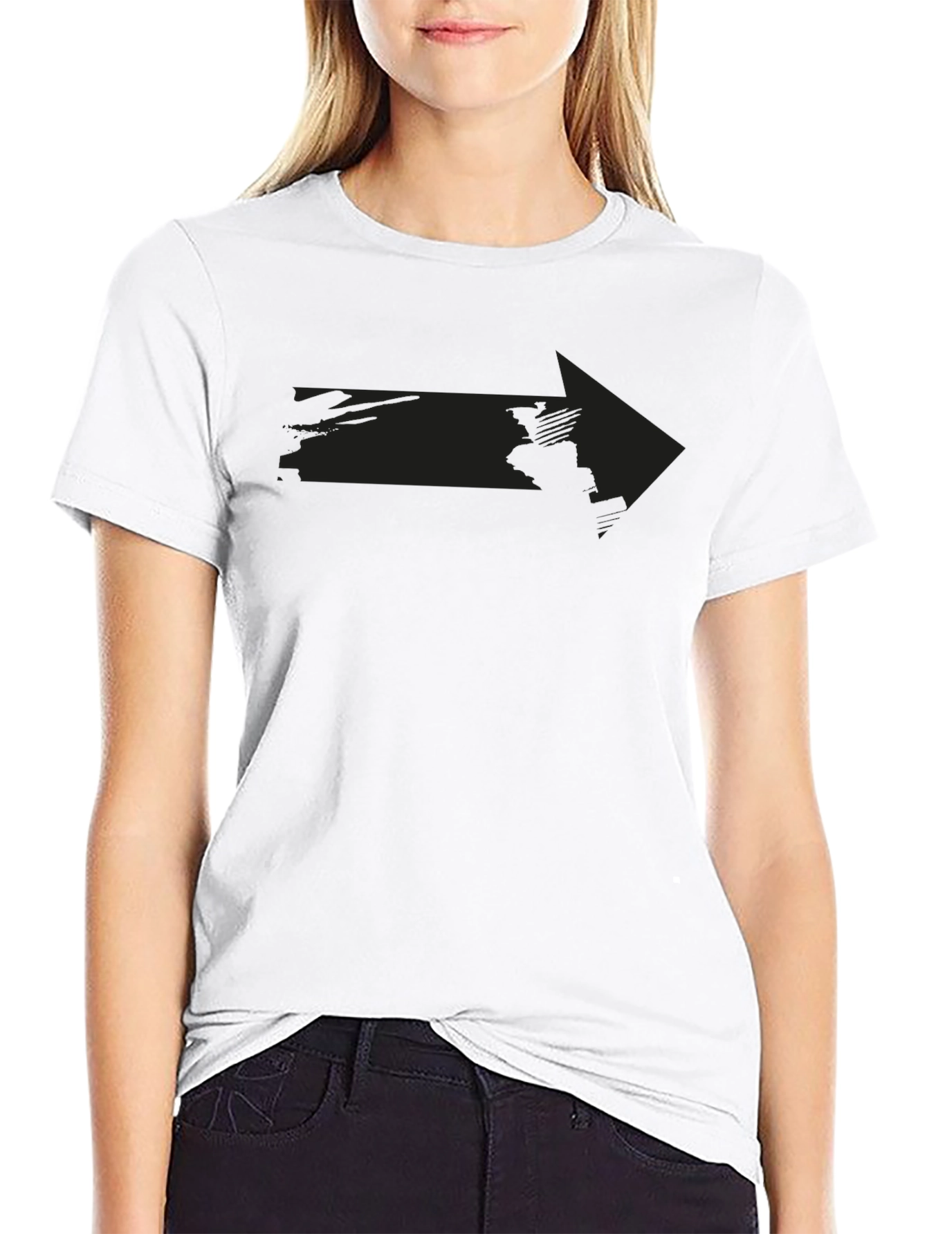 Mens Black Arrow Graphic Tee - Casual Style