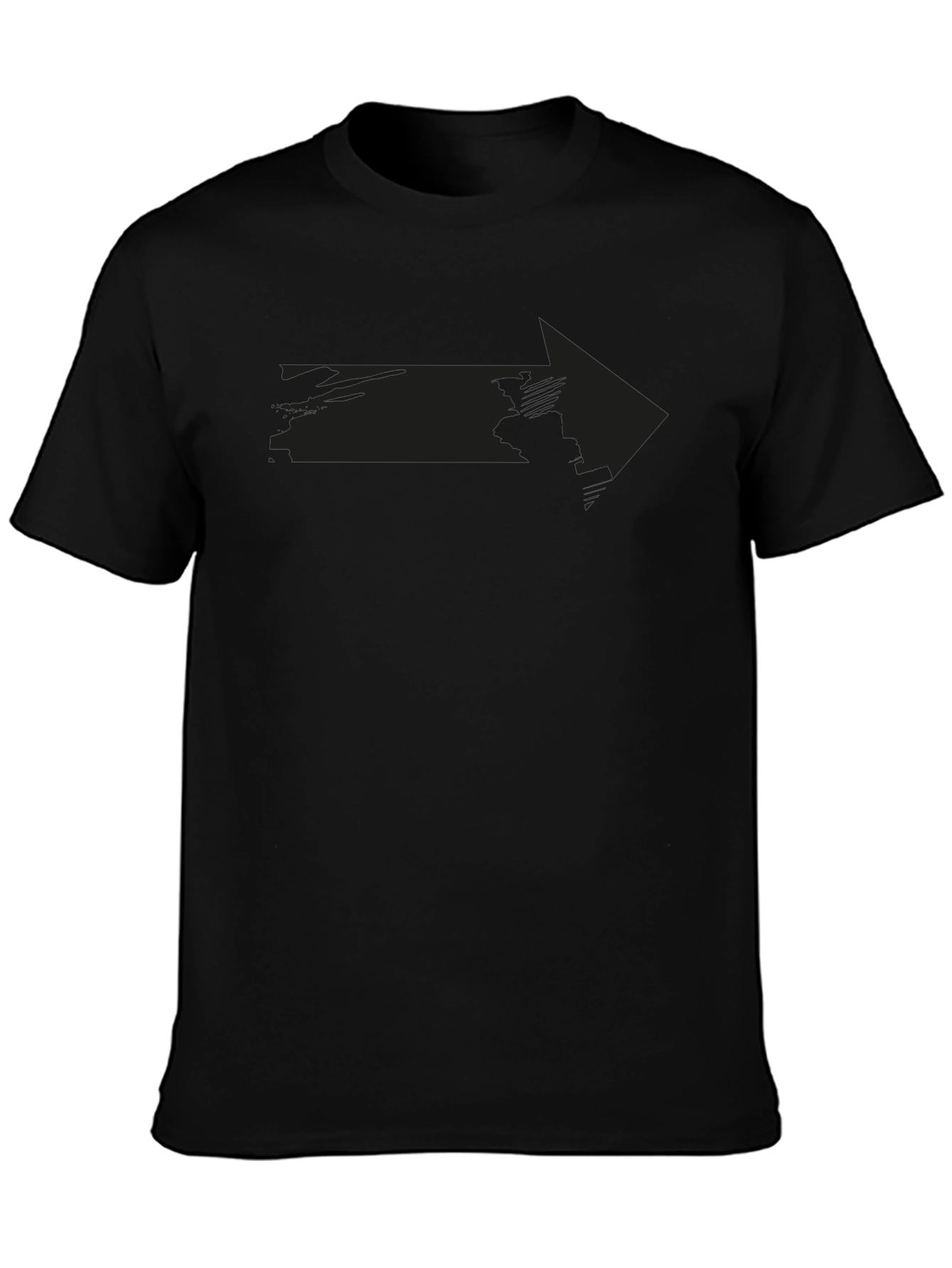 Mens Black Arrow Graphic Tee - Casual Style