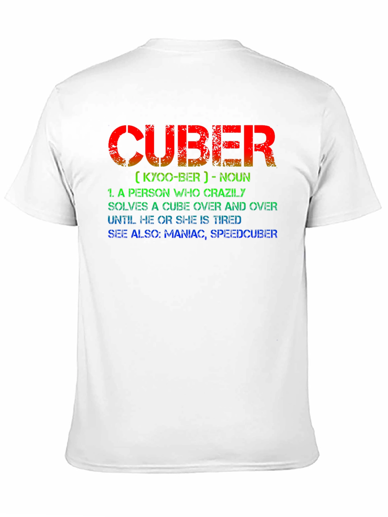 CUBER Definition Black T-Shirt - For Puzzle Lovers