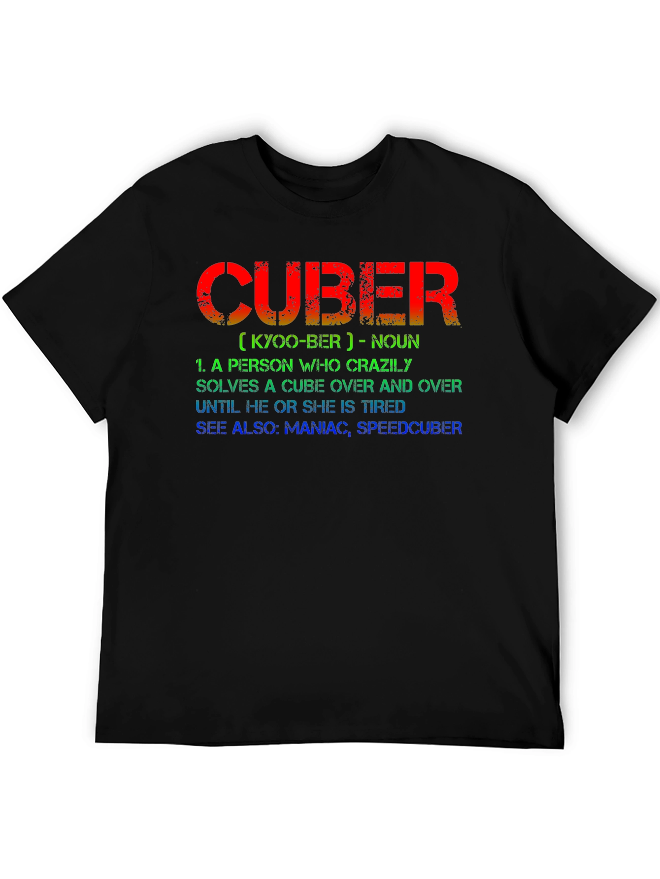 CUBER Definition Black T-Shirt - For Puzzle Lovers