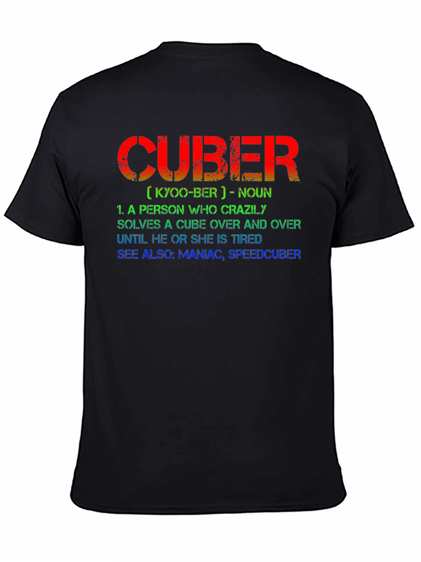 CUBER Definition Black T-Shirt - For Puzzle Lovers