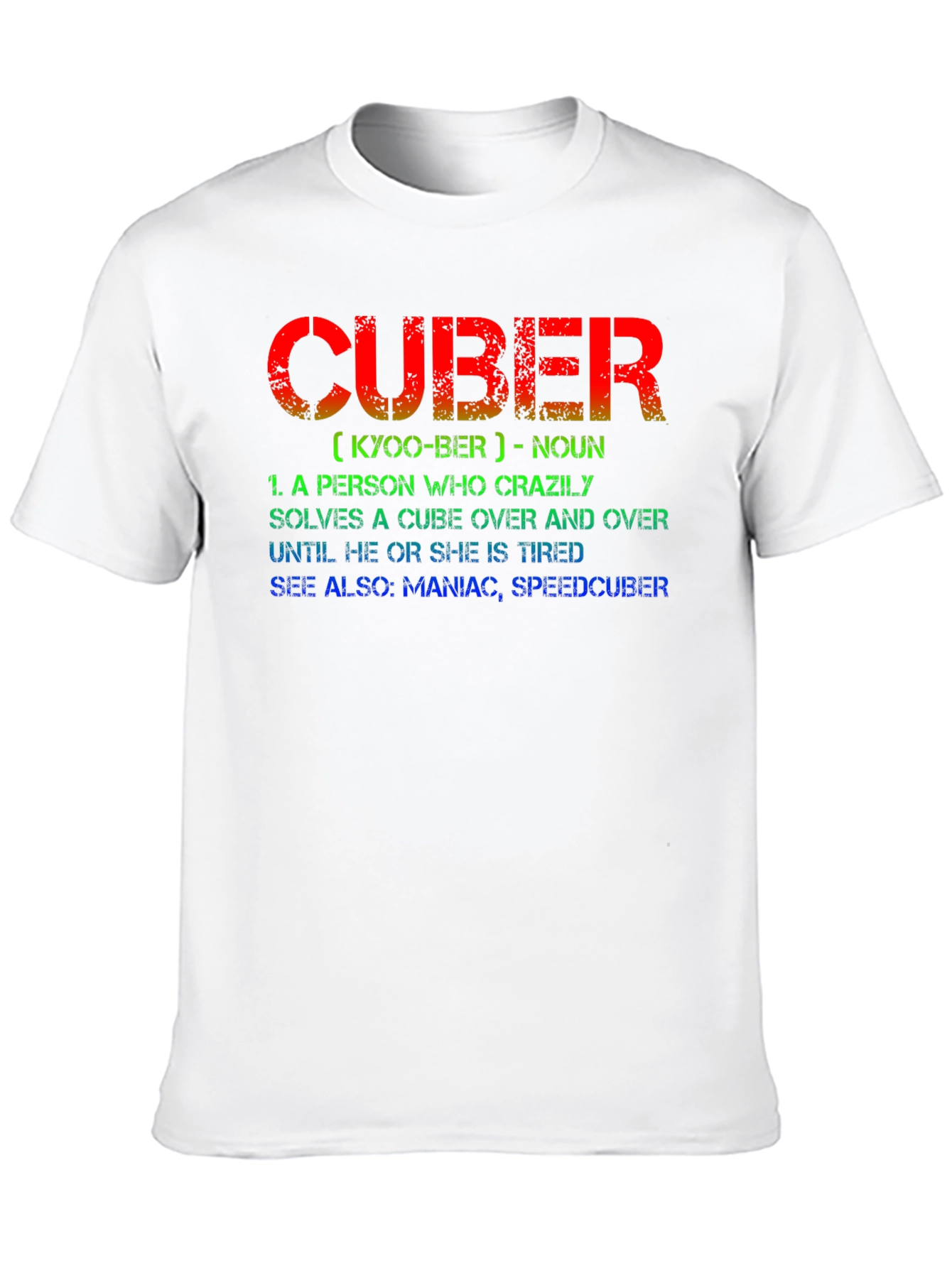 CUBER Definition Black T-Shirt - For Puzzle Lovers
