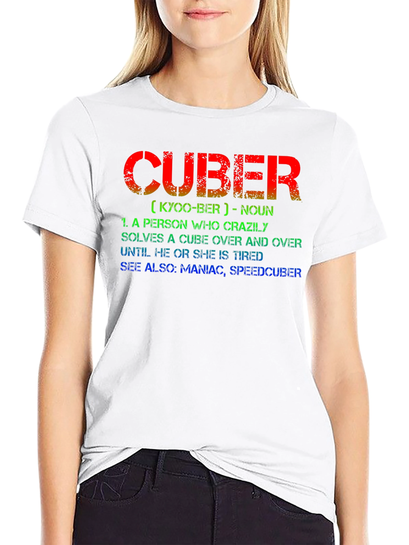 CUBER Definition Black T-Shirt - For Puzzle Lovers