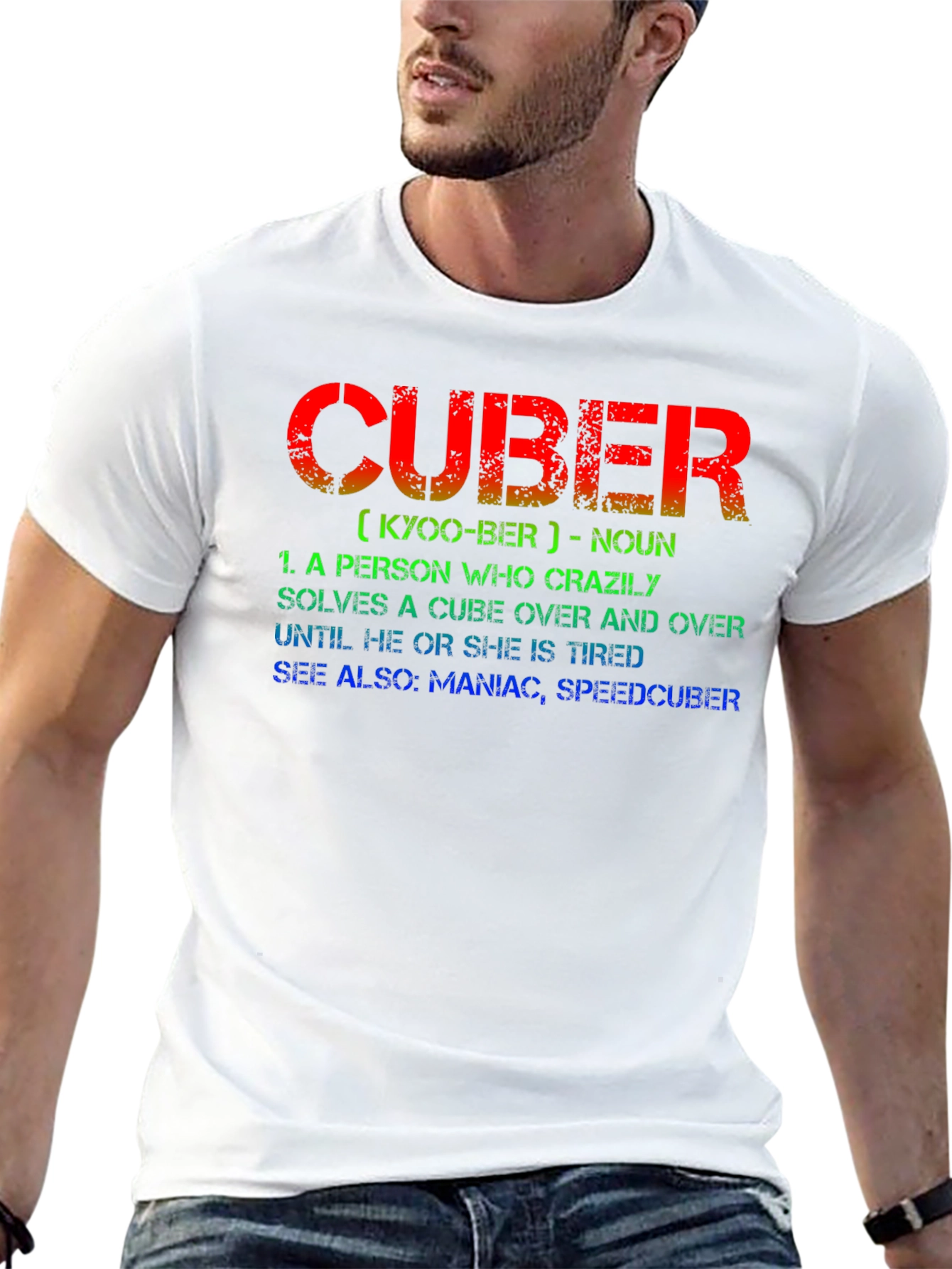 CUBER Definition Black T-Shirt - For Puzzle Lovers