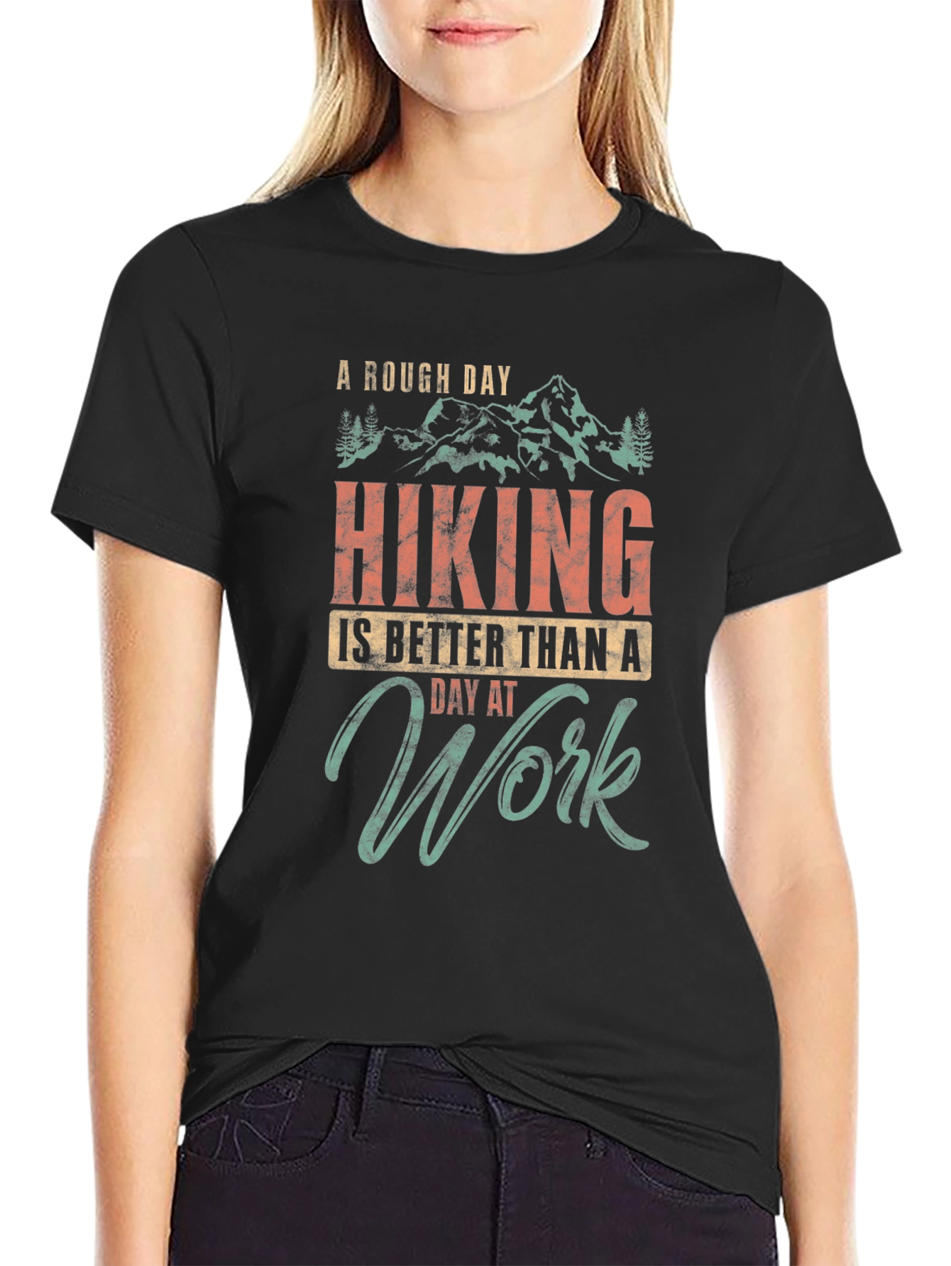 Hiking Better Than Work Graphic Tee