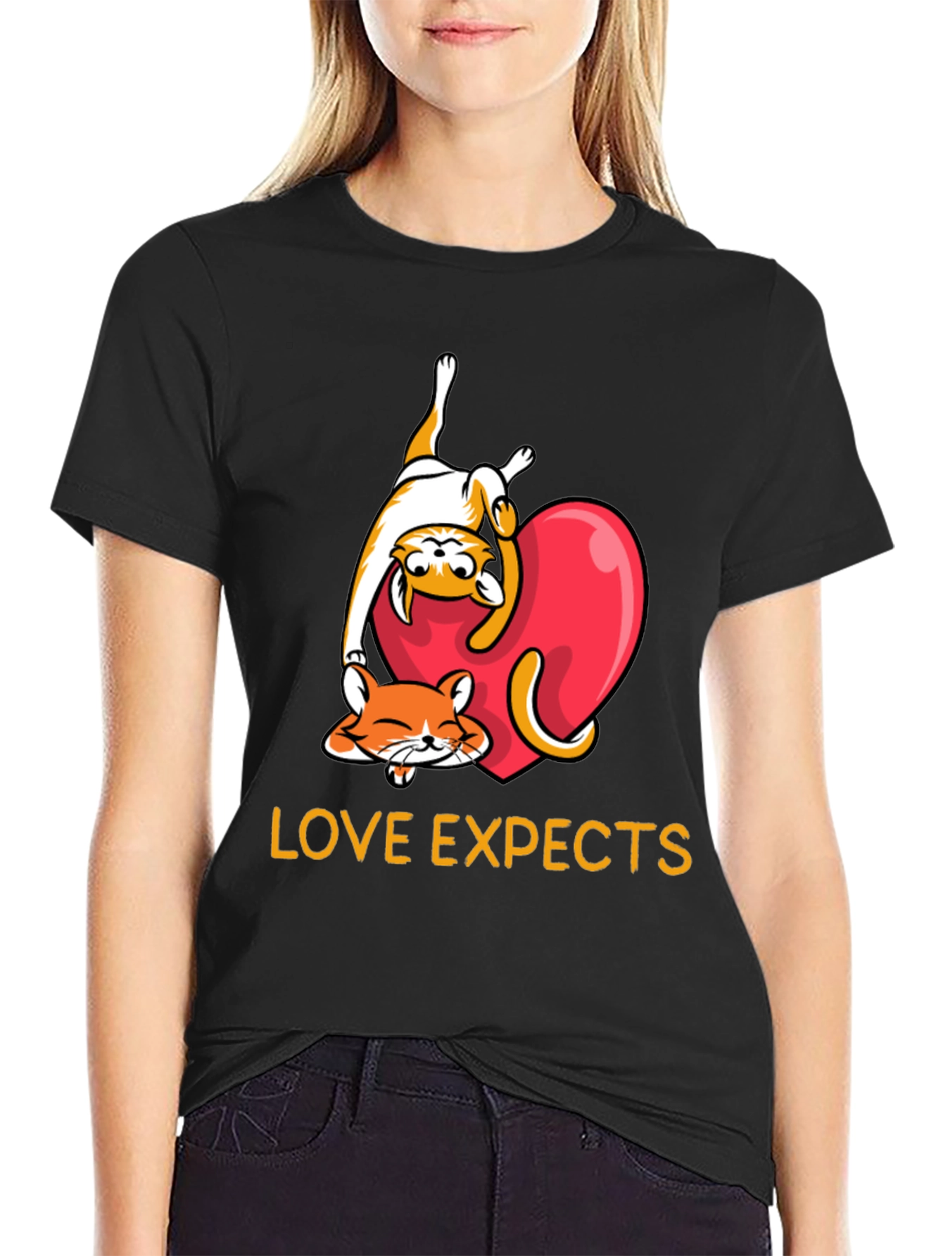 Love Expects Cat T-Shirt: Adorable Kitten Graphic Tee