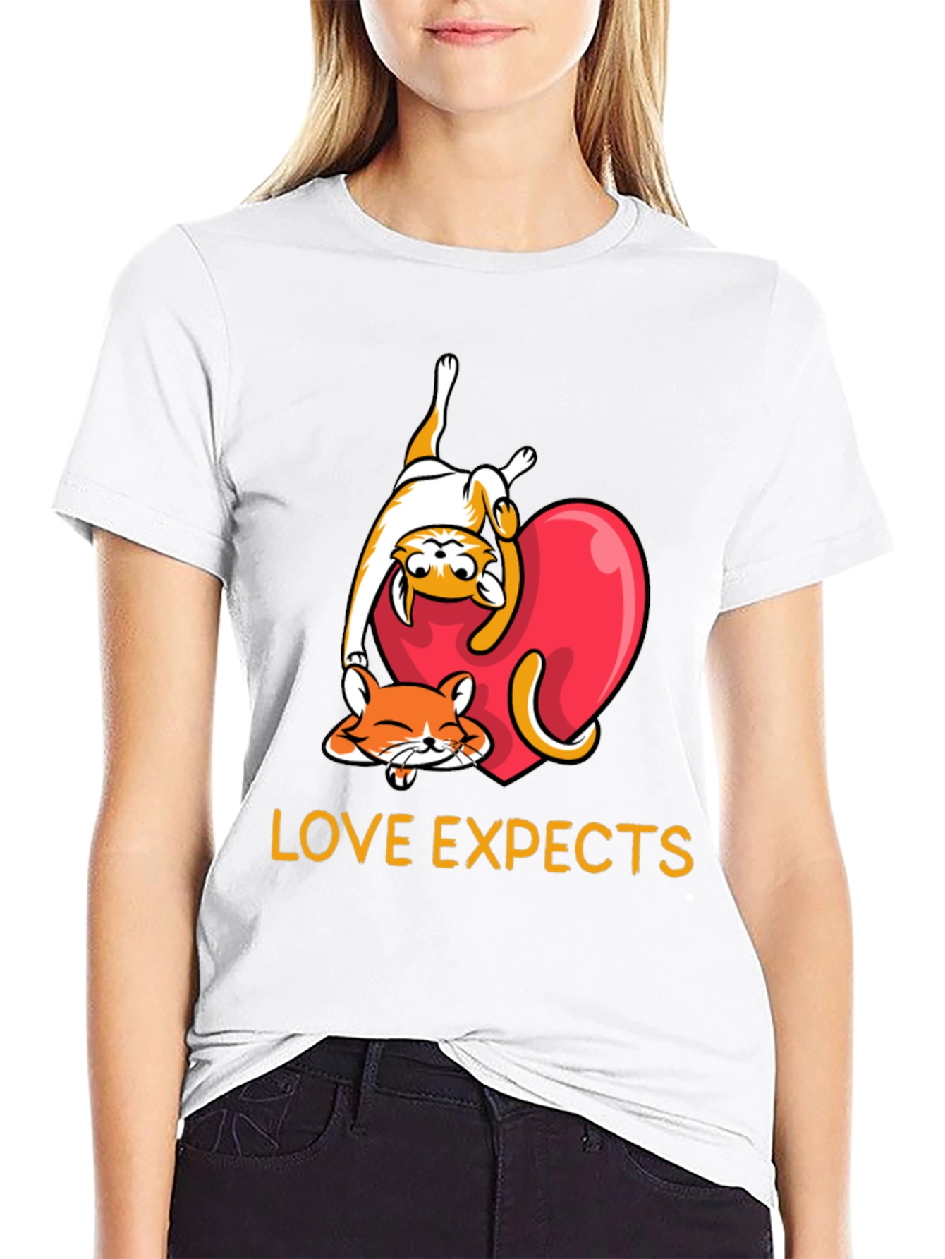 Love Expects Cat T-Shirt: Adorable Kitten Graphic Tee