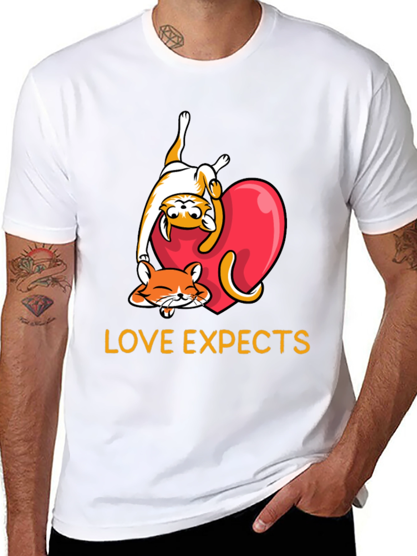 Love Expects Cat T-Shirt: Adorable Kitten Graphic Tee