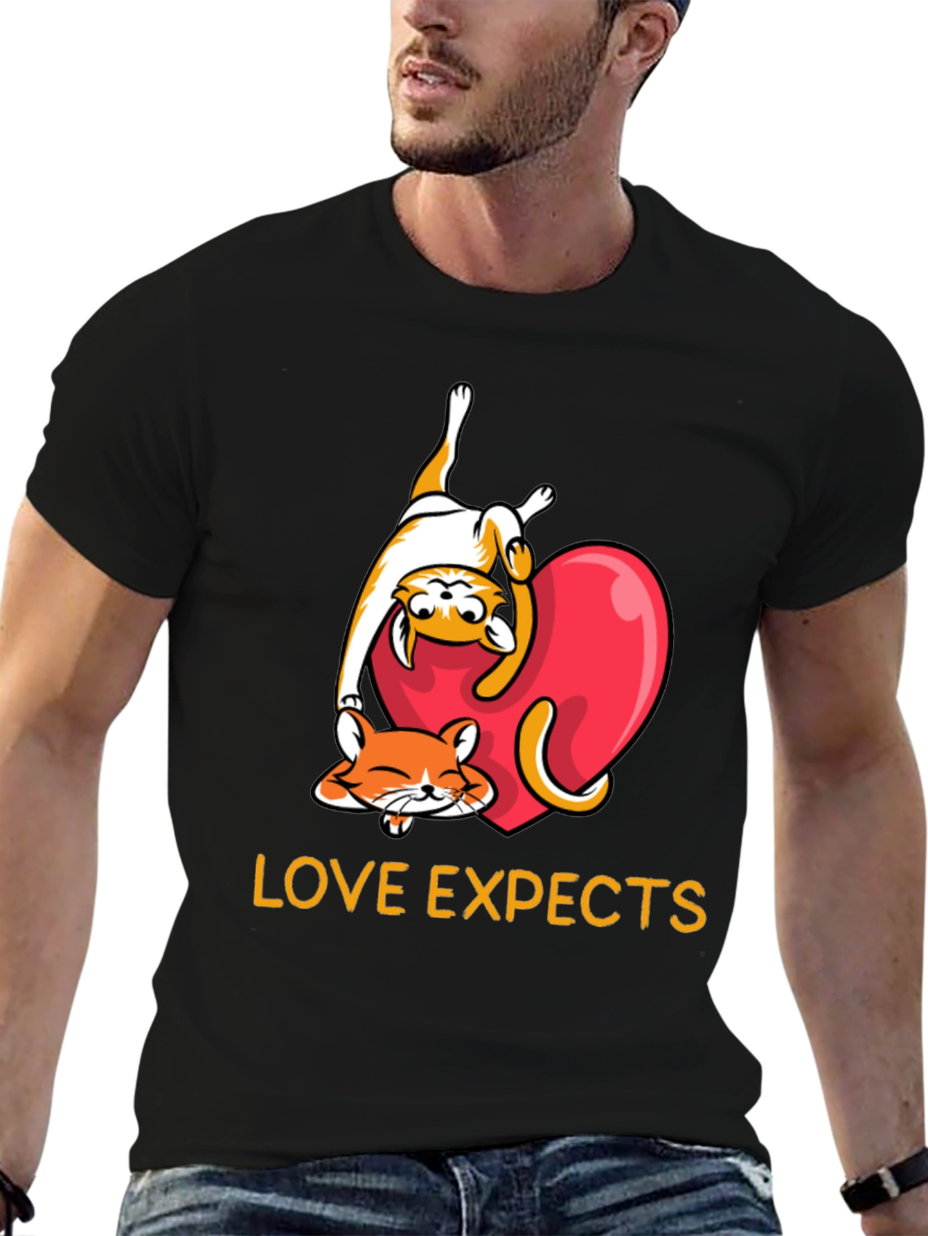 Love Expects Cat T-Shirt: Adorable Kitten Graphic Tee