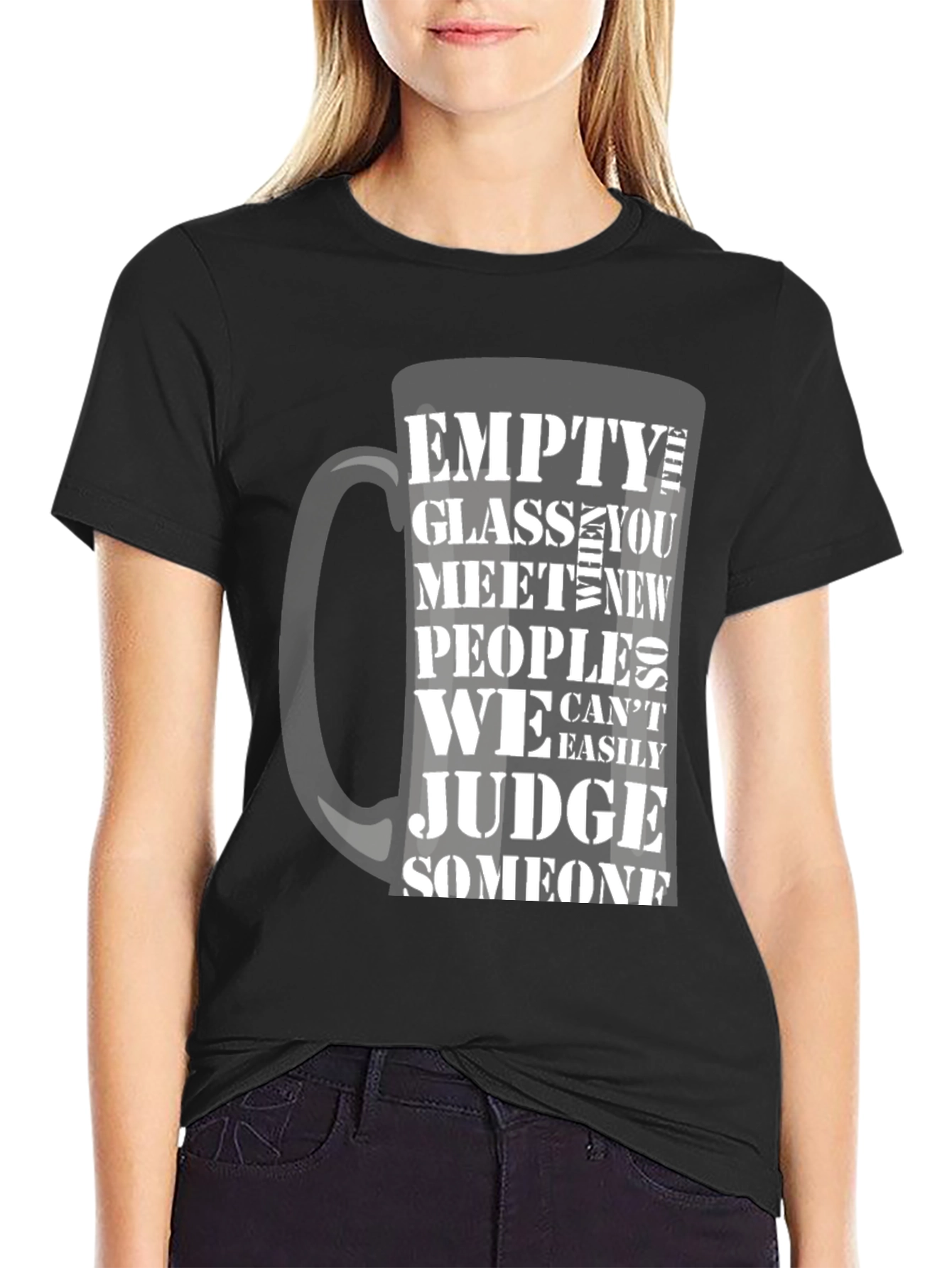 Graphic Tee: Empty Glass Judge People