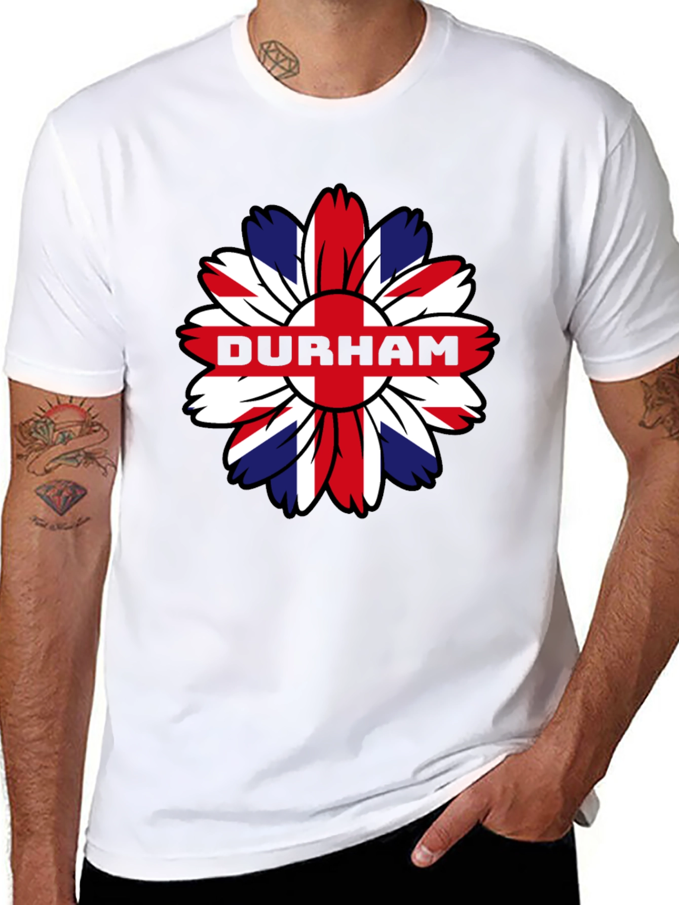 Durham UK Flag Flower T-Shirt
