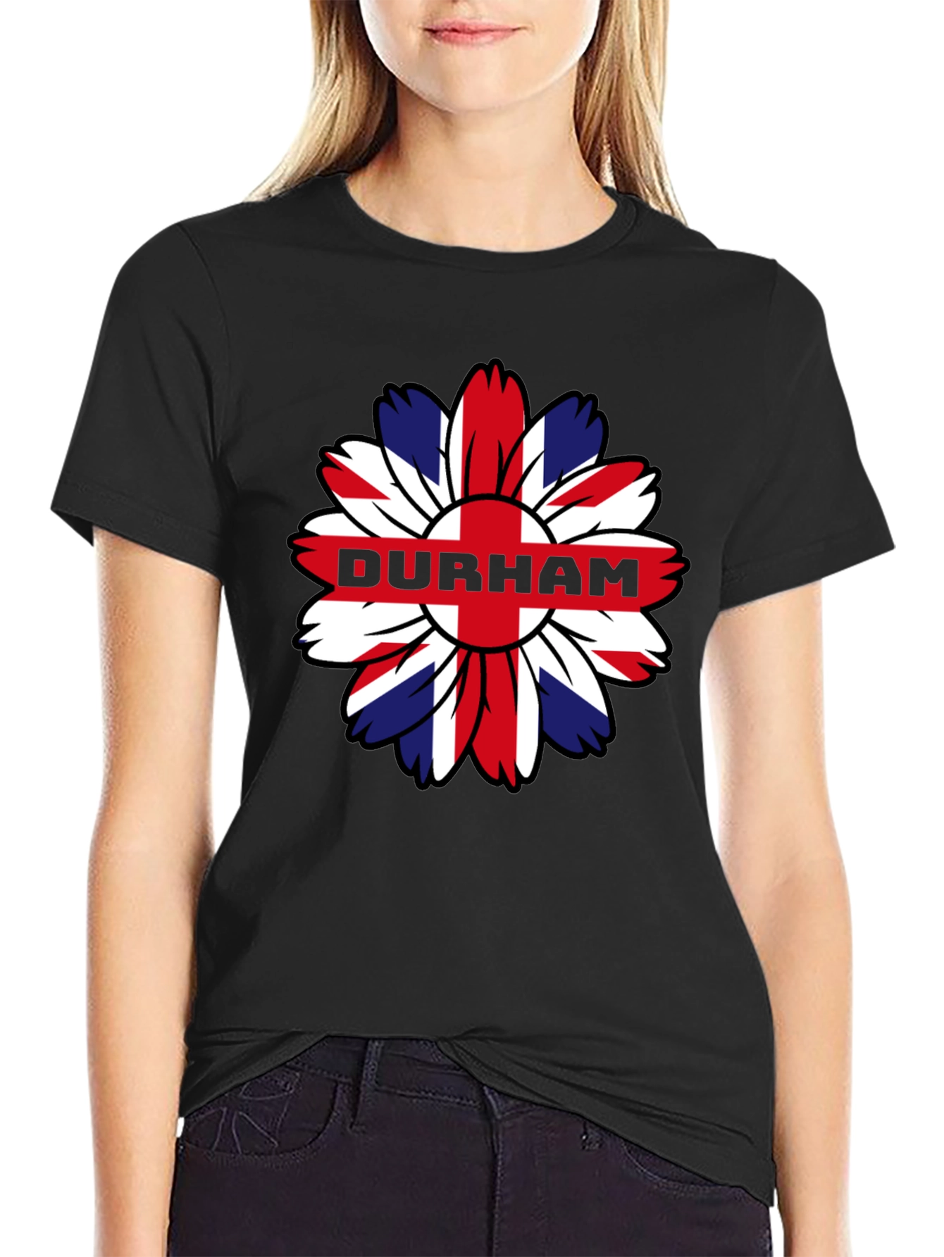 Durham UK Flag Flower T-Shirt