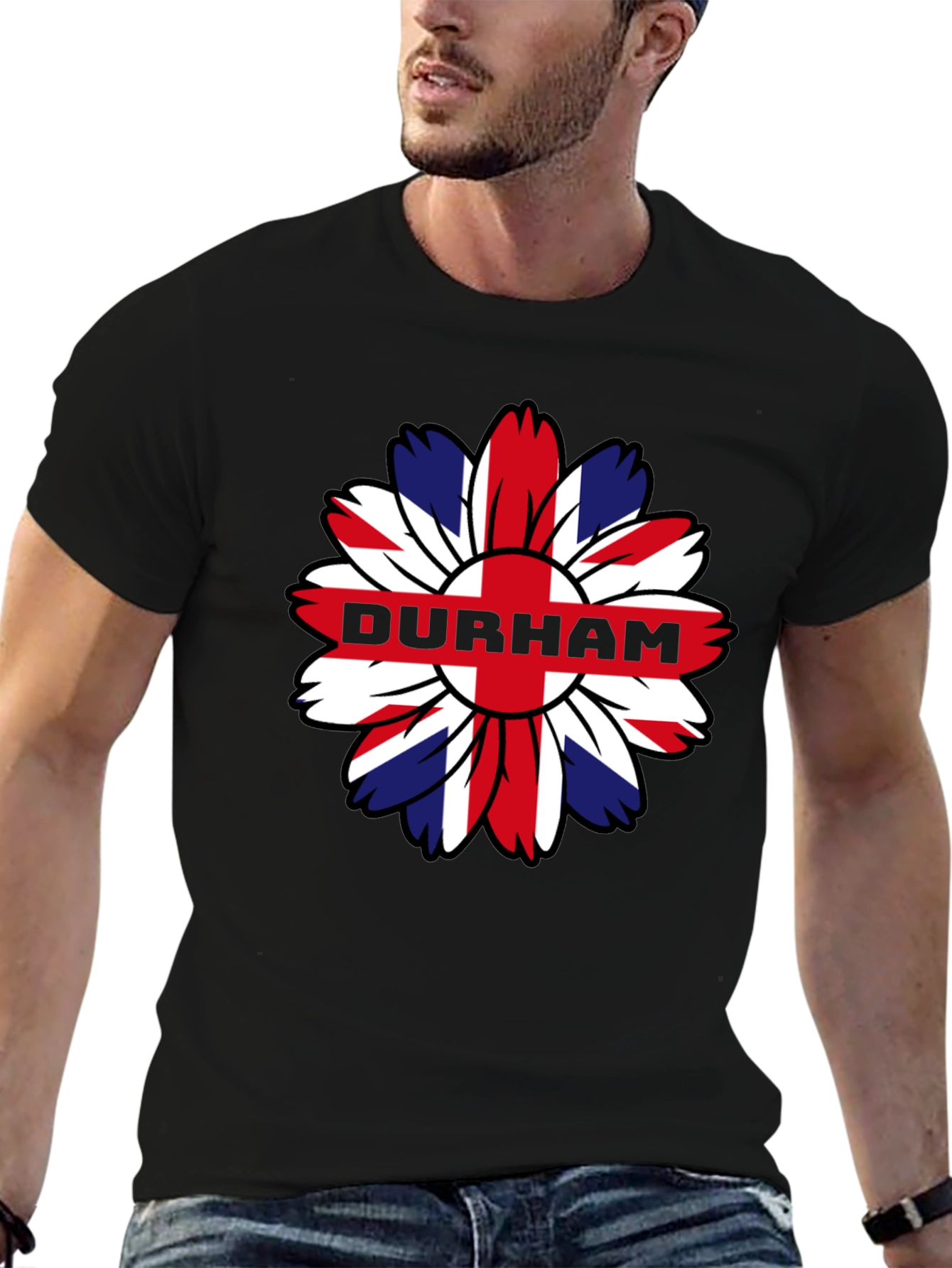Durham UK Flag Flower T-Shirt