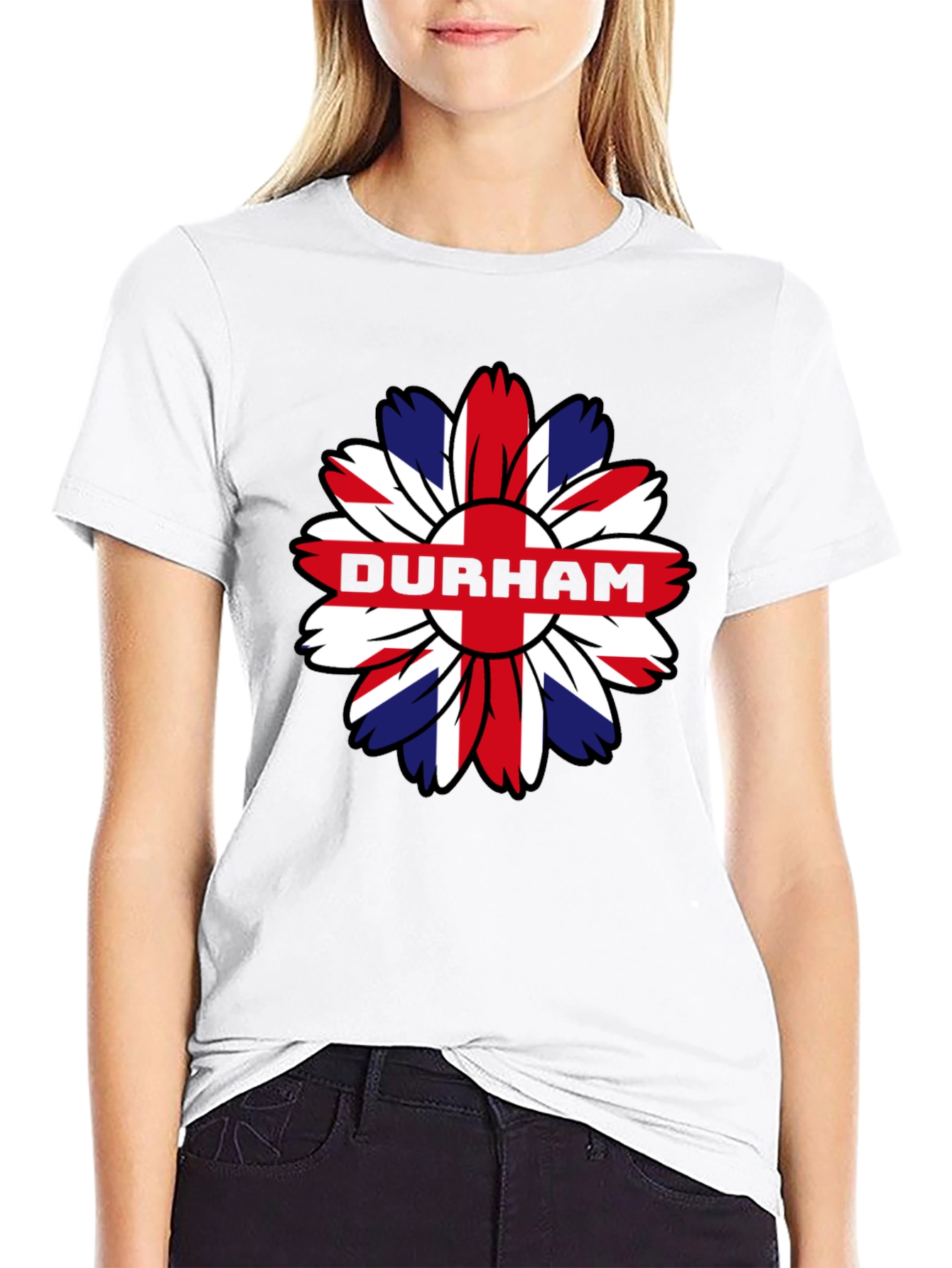 Durham UK Flag Flower T-Shirt