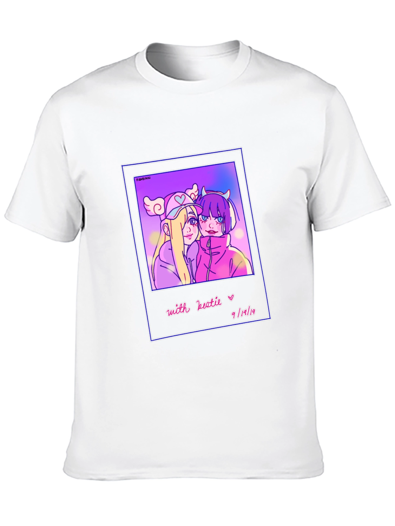 Anime Style Graphic Print Tee - Black