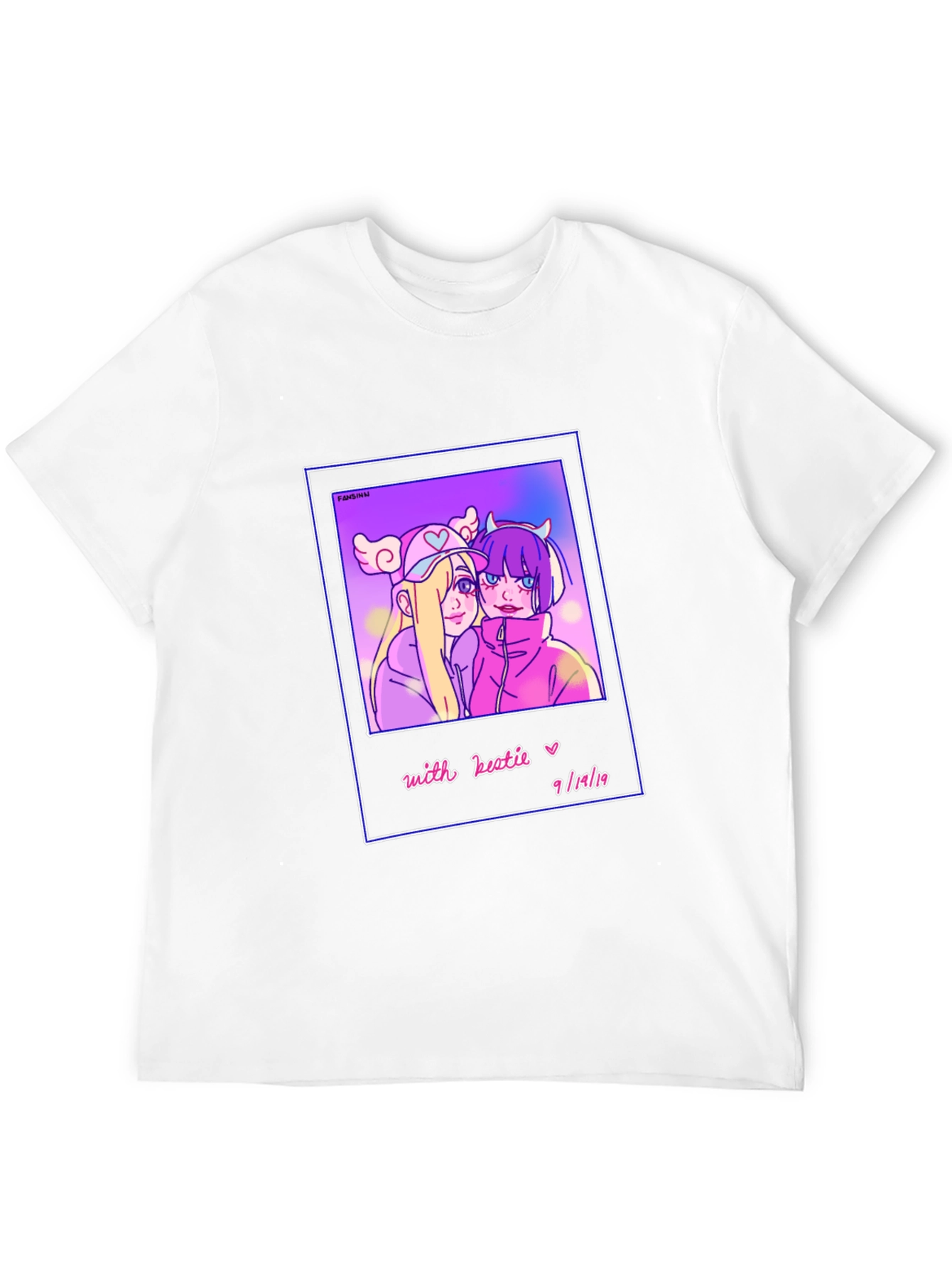Anime Style Graphic Print Tee - Black