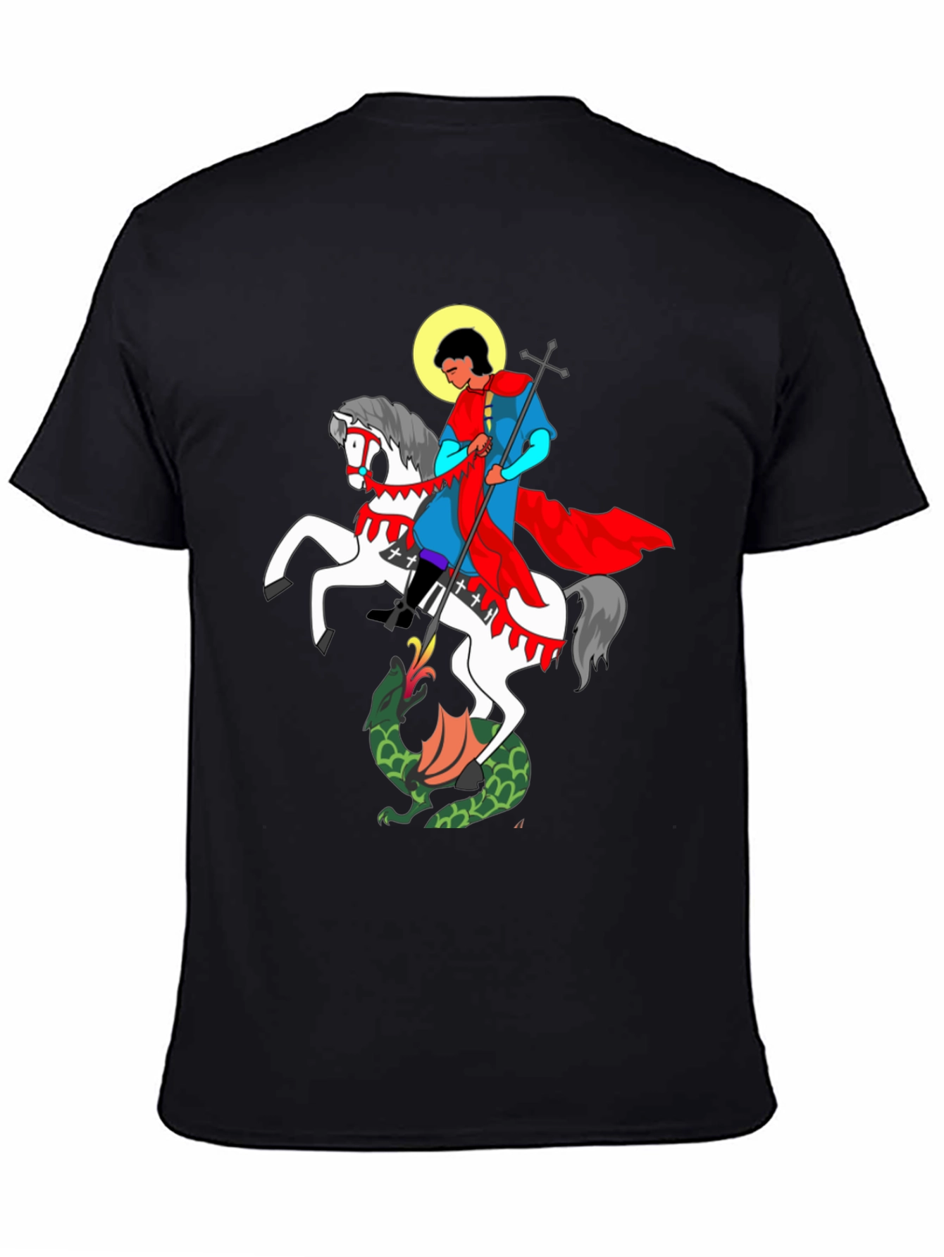 Saint George and The Dragon Black T-Shirt