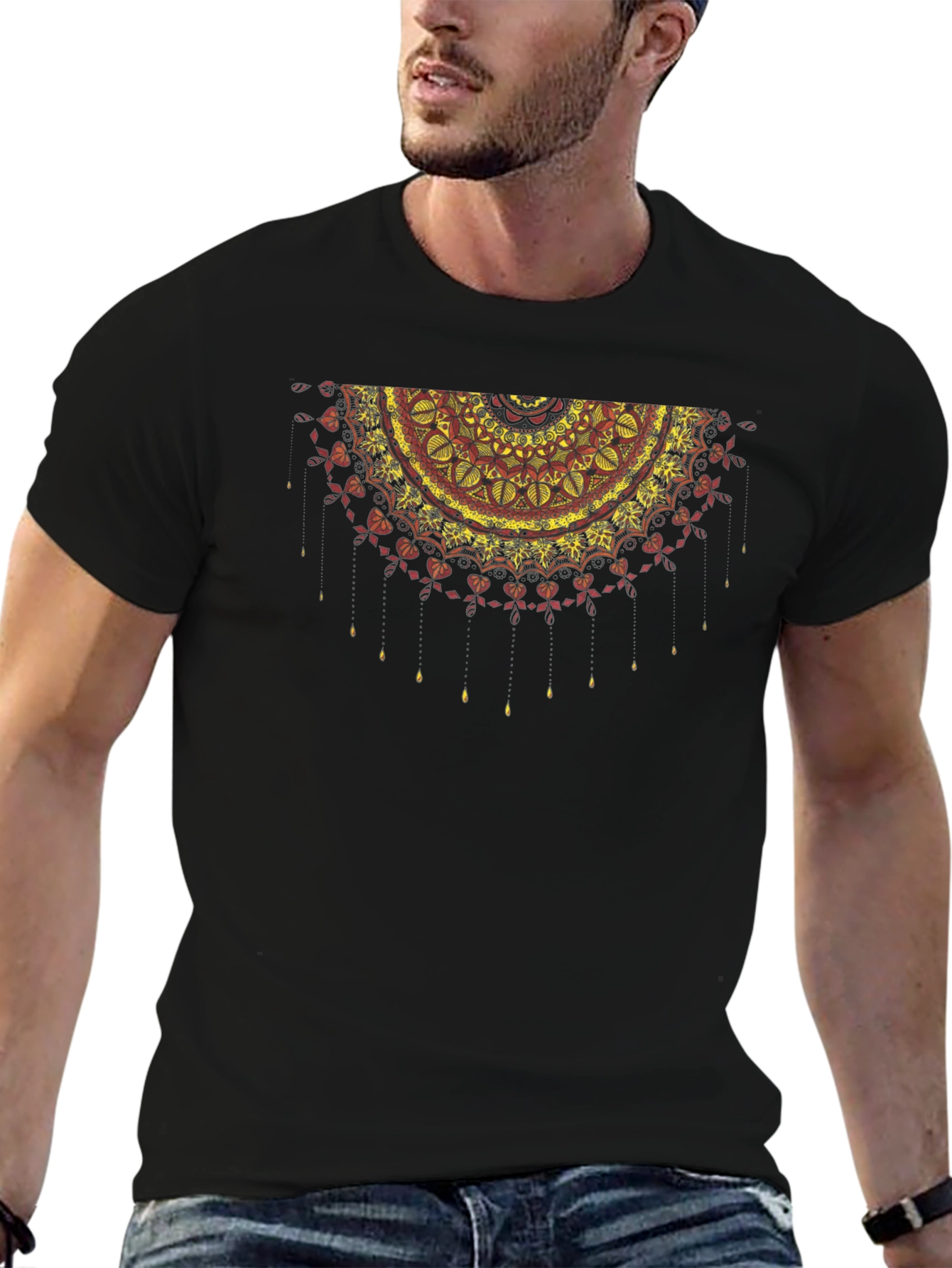 Mandala Graphic Black T-Shirt - Artistic Design