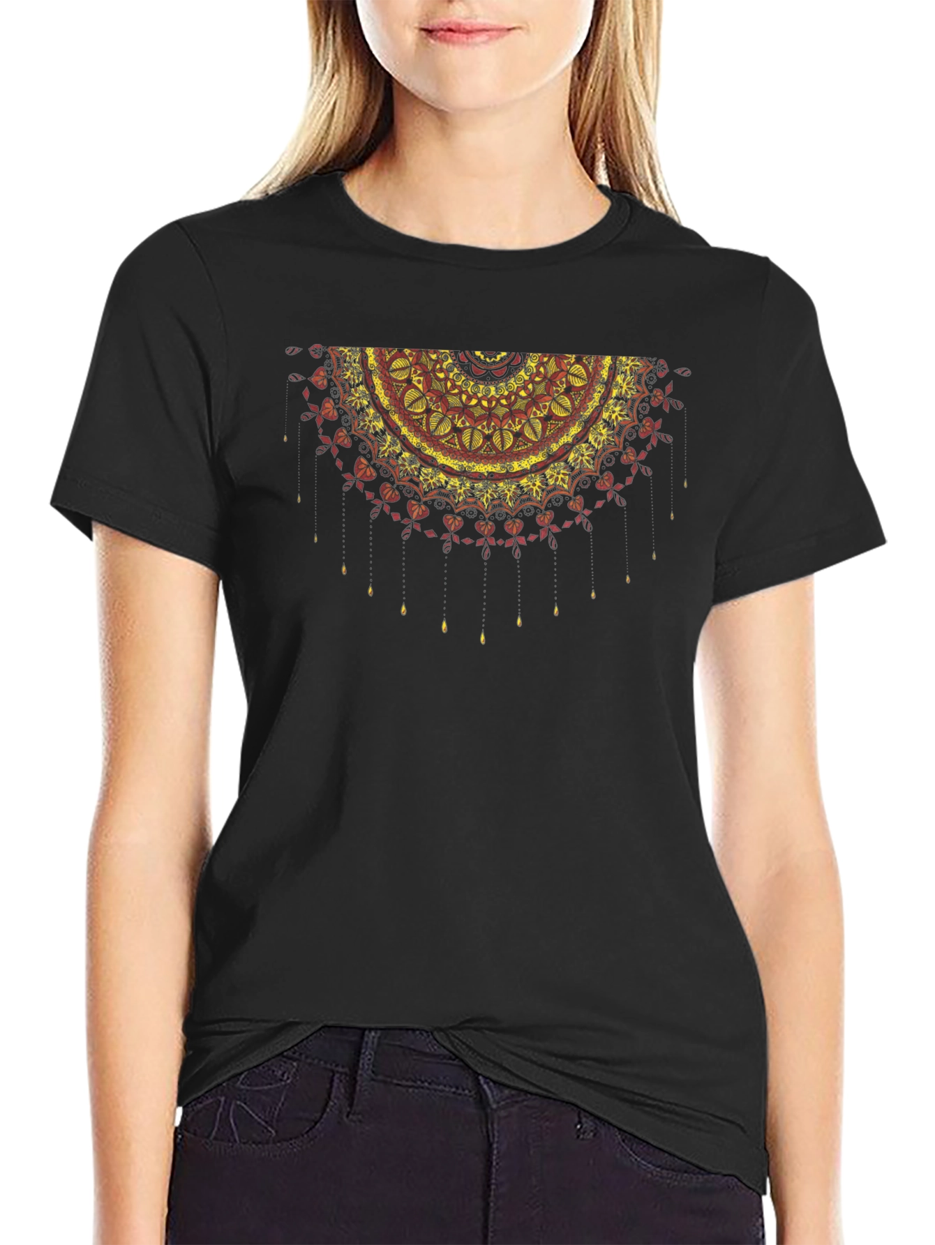 Mandala Graphic Black T-Shirt - Artistic Design