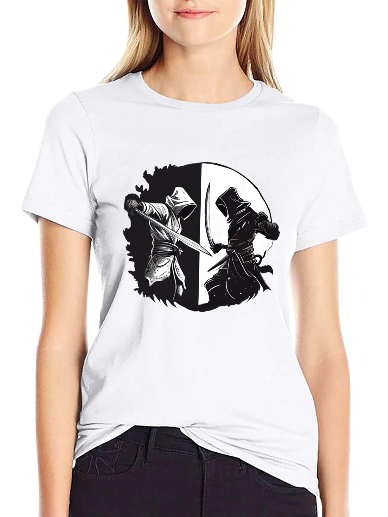 Yin Yang Ninja Duel Graphic T-Shirt