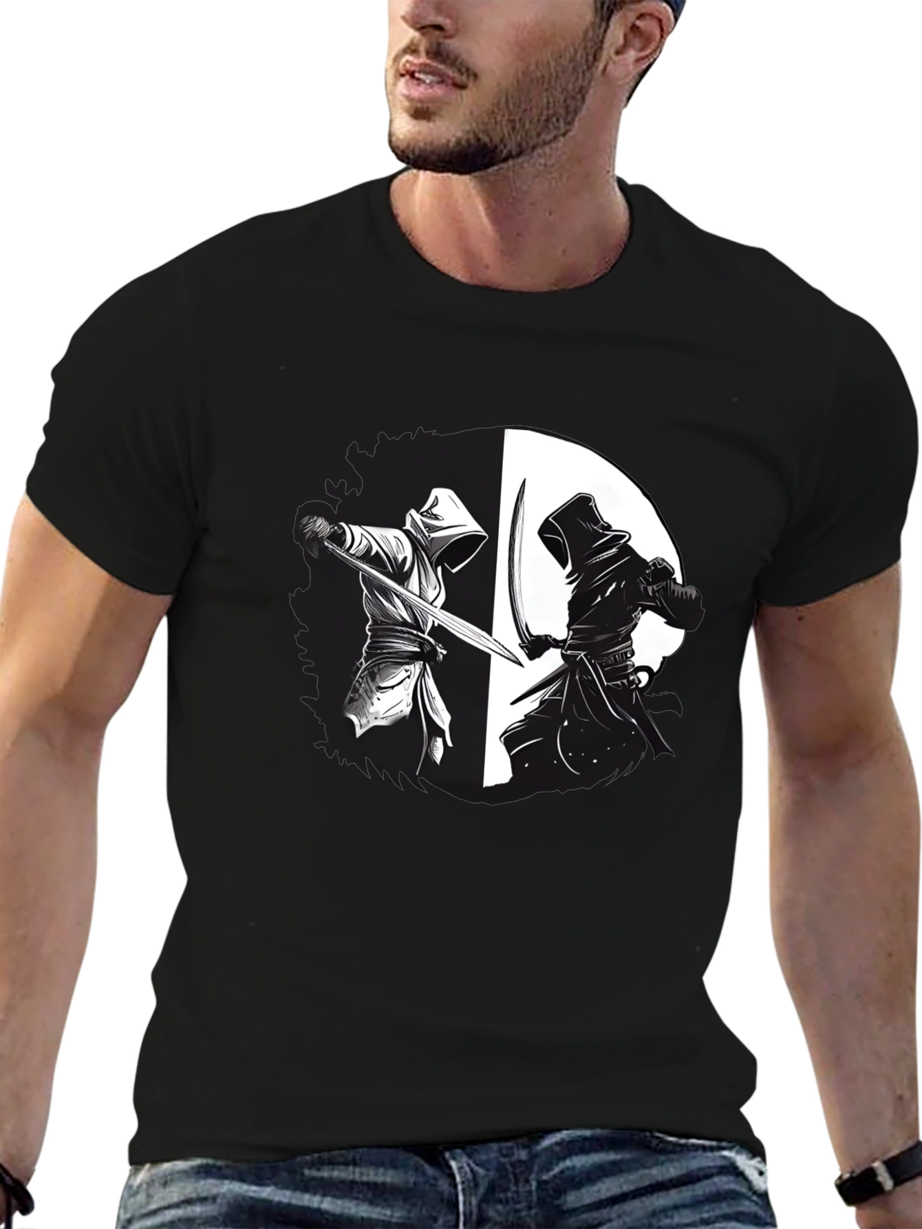 Yin Yang Ninja Duel Graphic T-Shirt