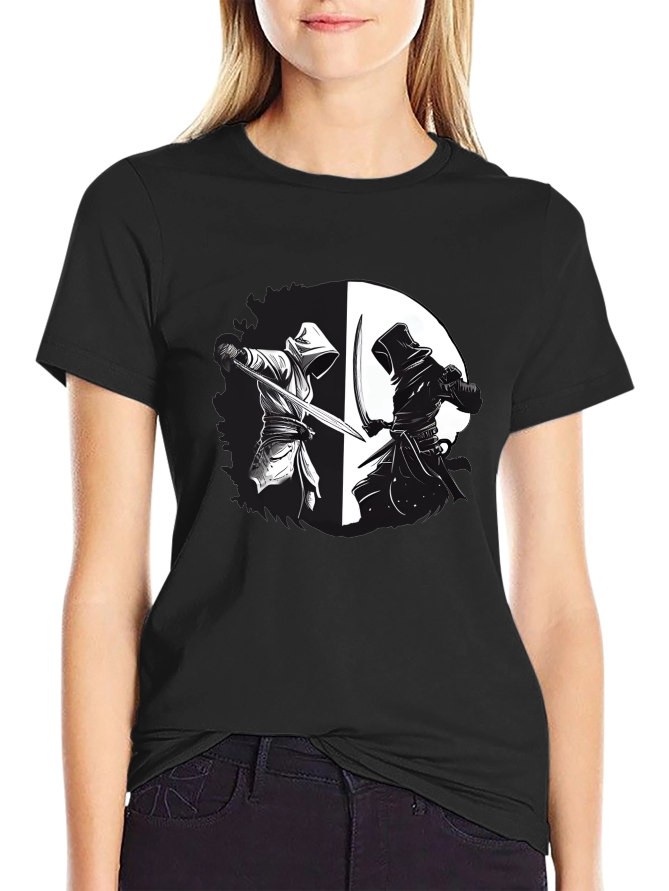 Yin Yang Ninja Duel Graphic T-Shirt