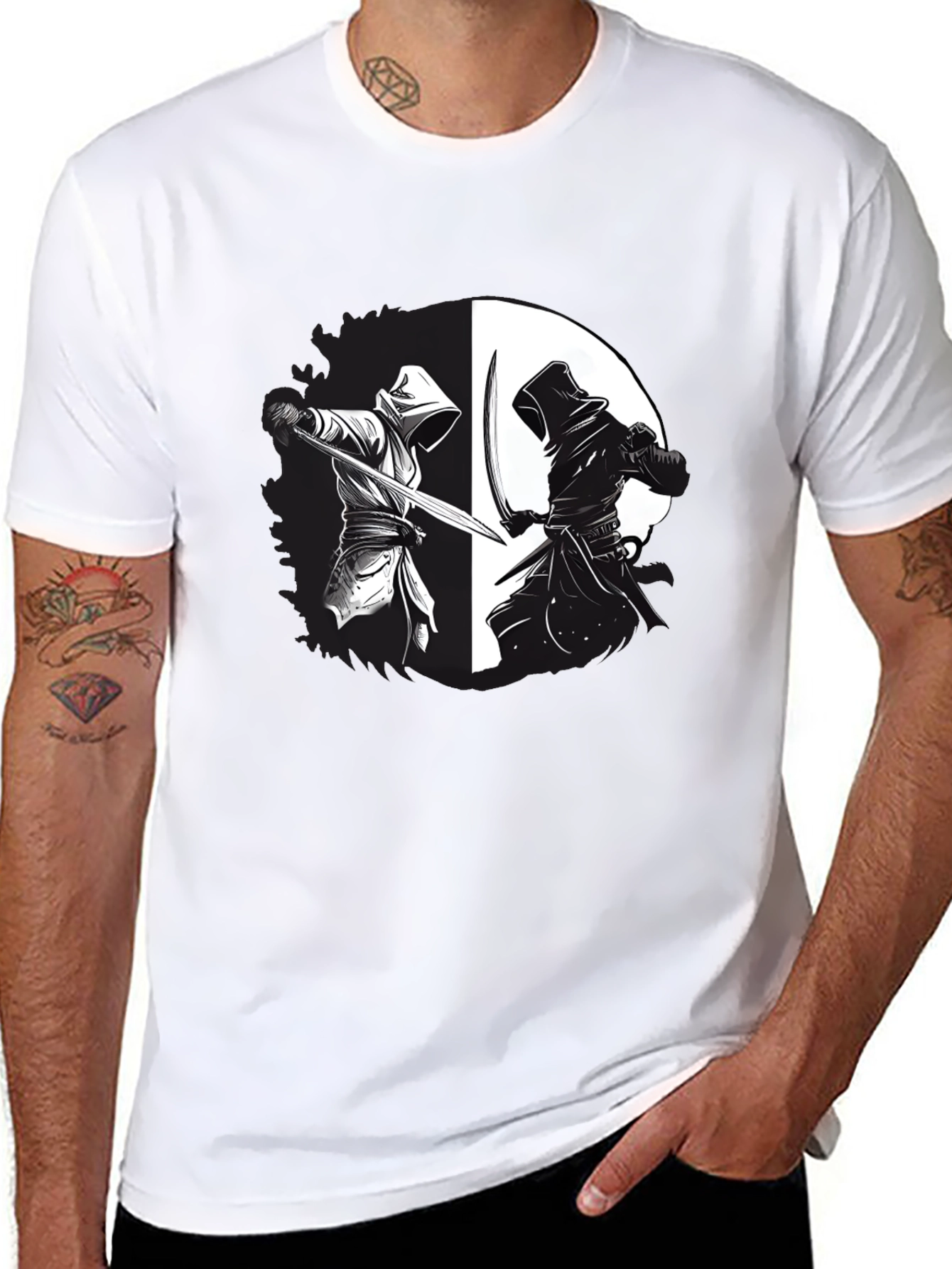 Yin Yang Ninja Duel Graphic T-Shirt