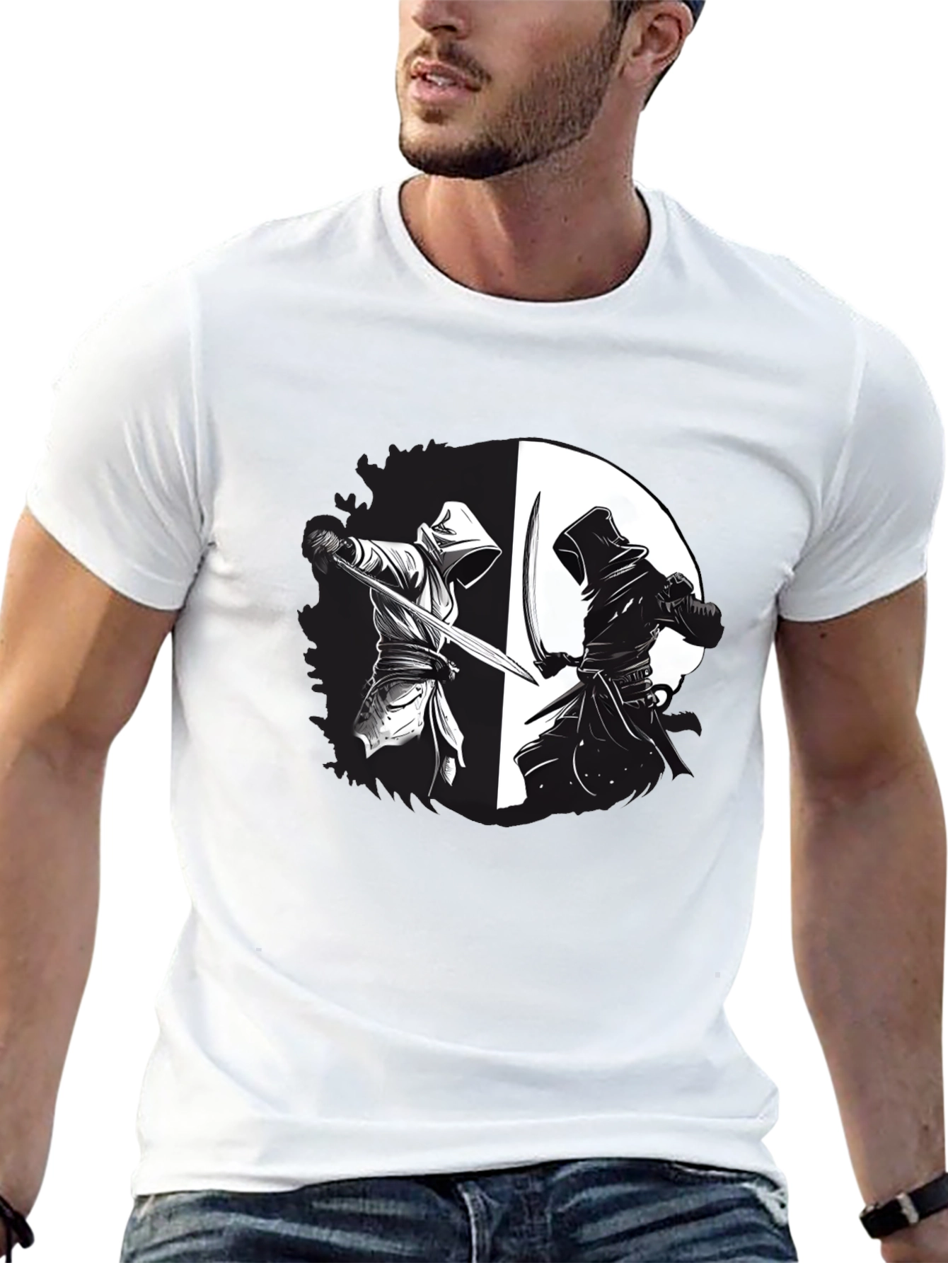 Yin Yang Ninja Duel Graphic T-Shirt