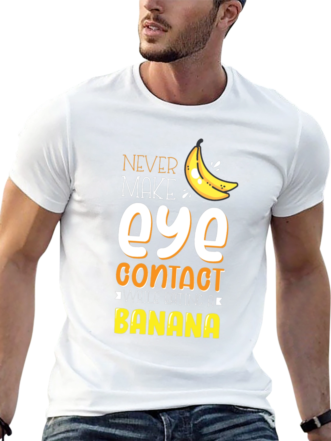 Never Make Eye Contact Banana Graphic T-Shirt