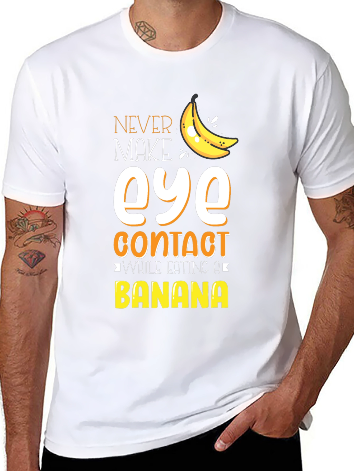 Never Make Eye Contact Banana Graphic T-Shirt