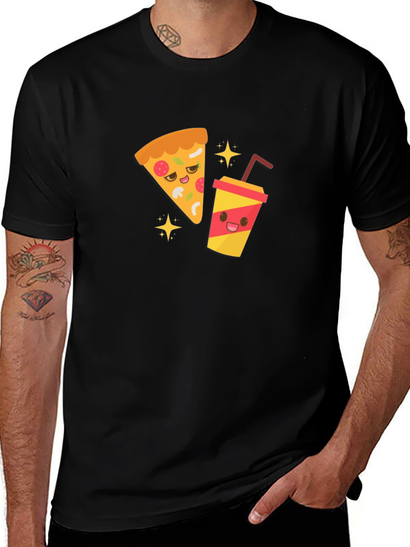 Pizza & Soda Cartoon T-Shirt