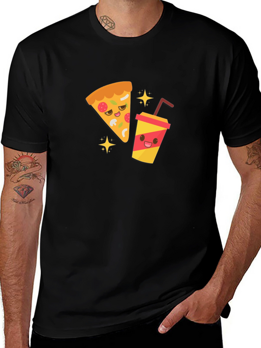 Pizza & Soda Cartoon T-Shirt