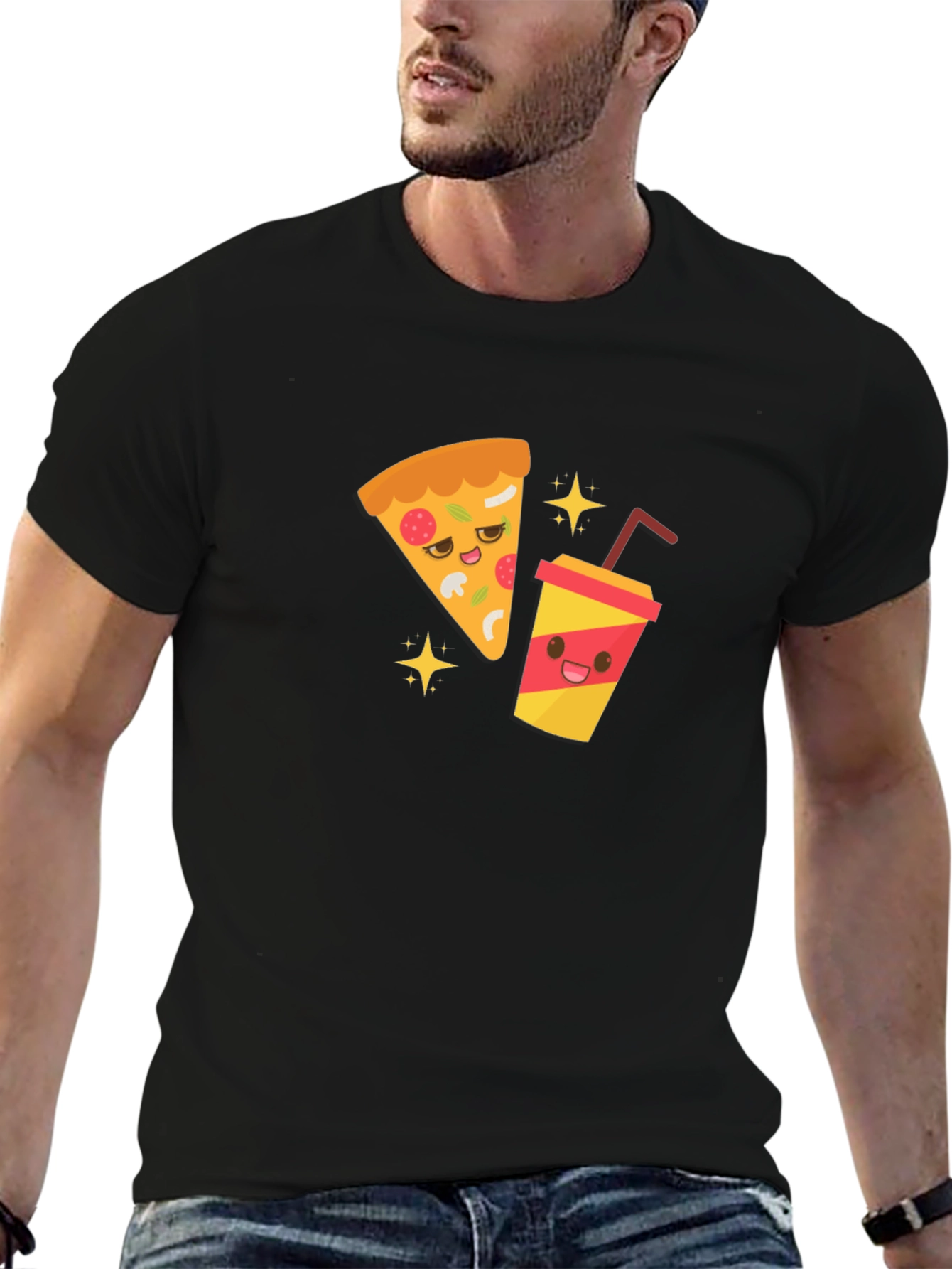 Pizza & Soda Cartoon T-Shirt