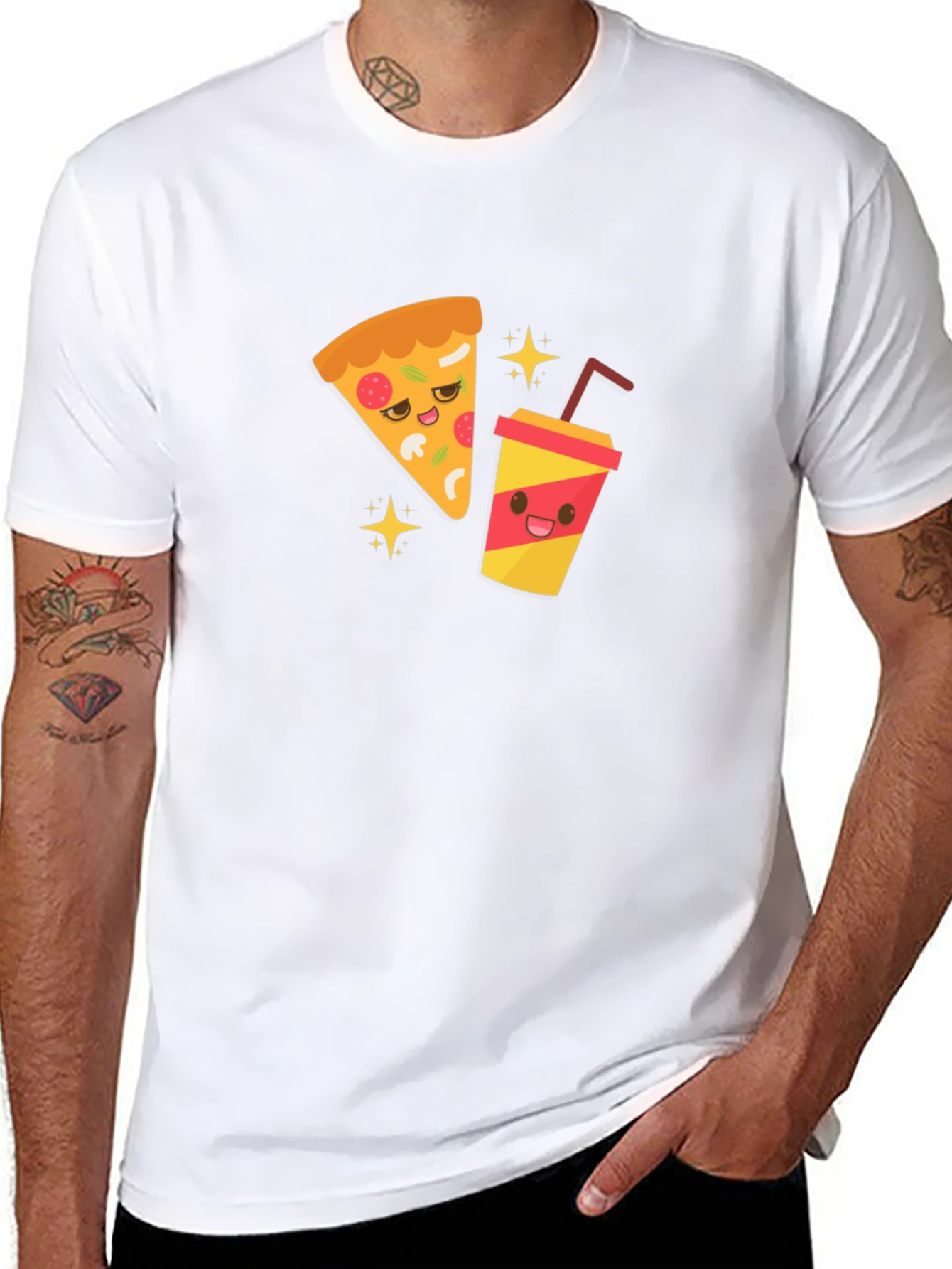 Pizza & Soda Cartoon T-Shirt