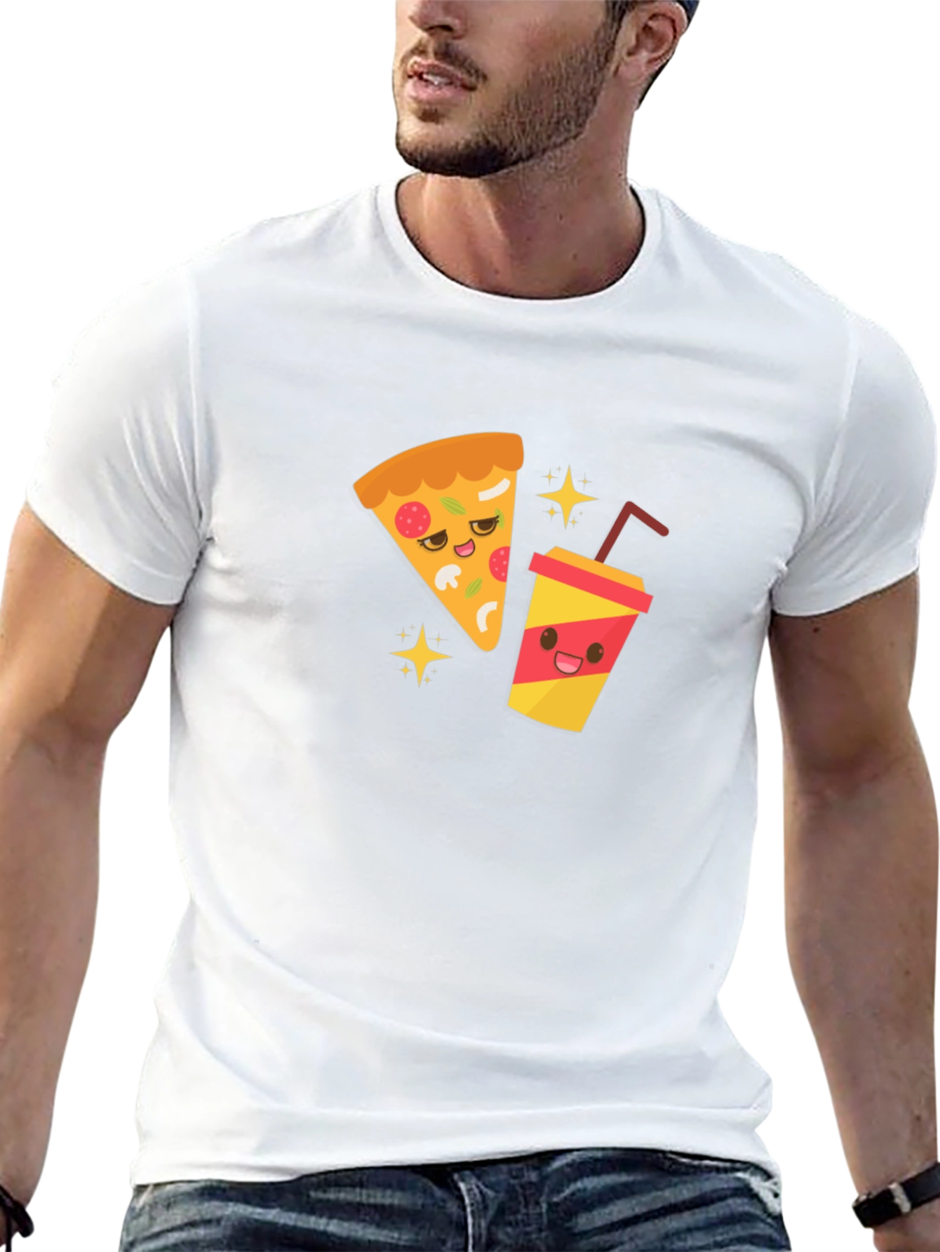 Pizza & Soda Cartoon T-Shirt