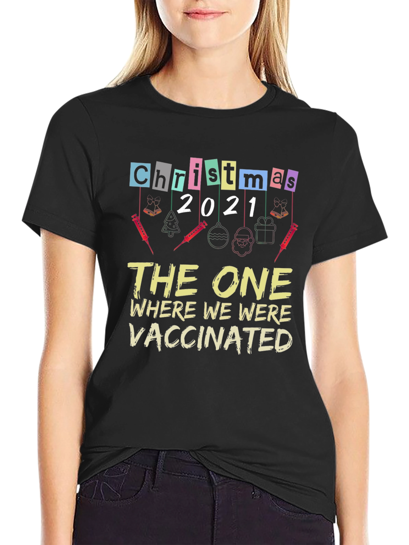 Christmas 2021 Vaccinated Novelty T-Shirt