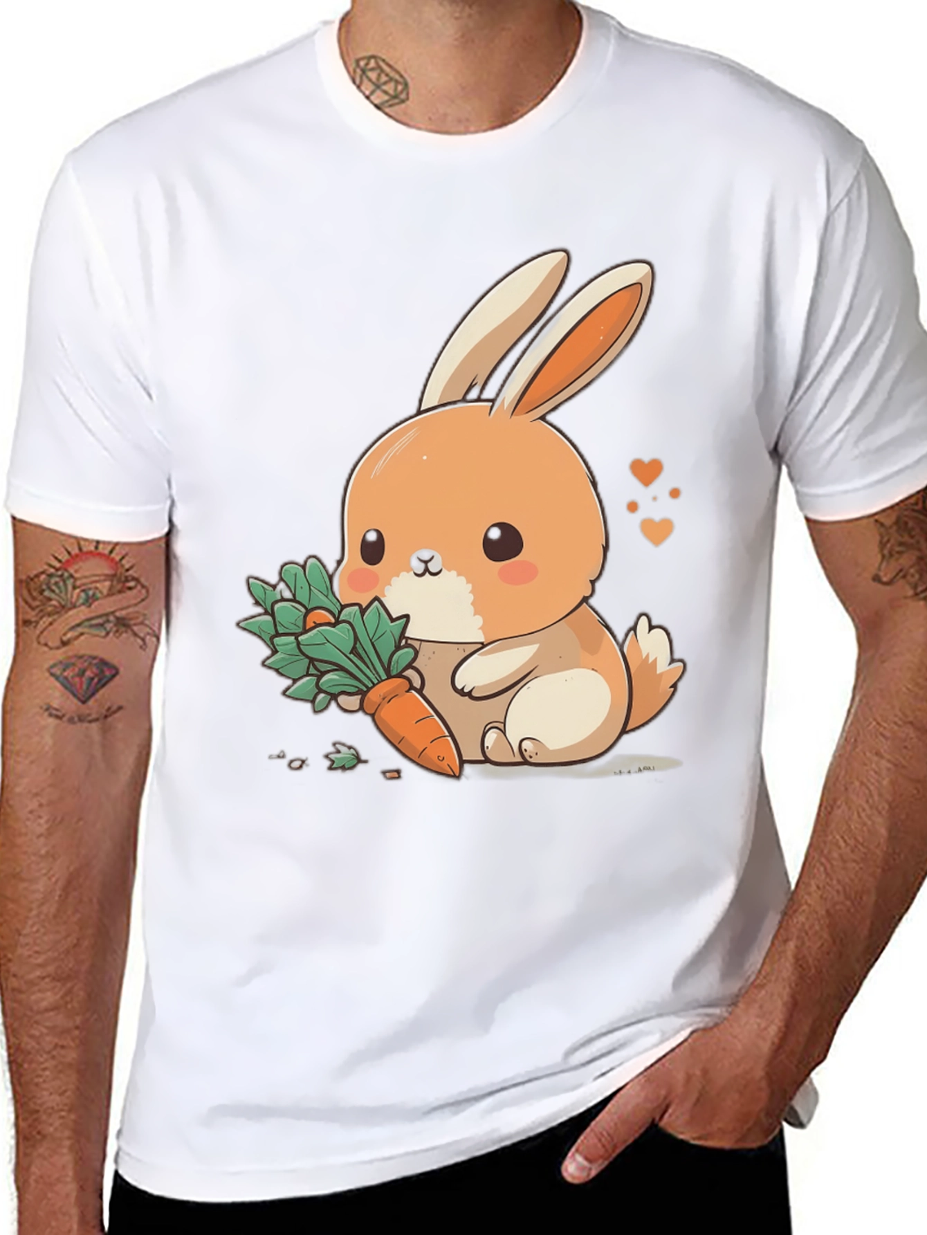 Cute Bunny Carrot Graphic Tee