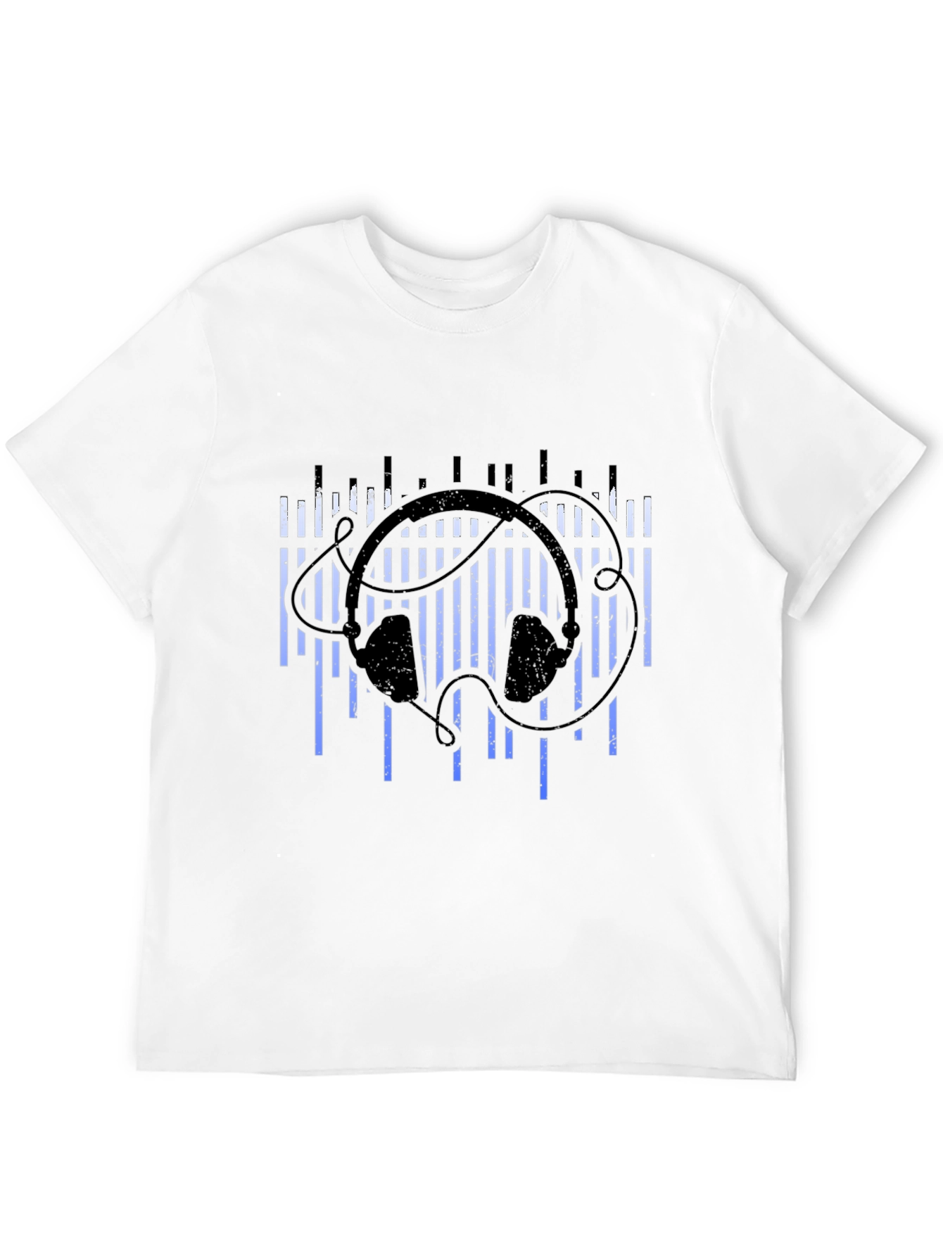 Stylish Black Headphones Music T-Shirt