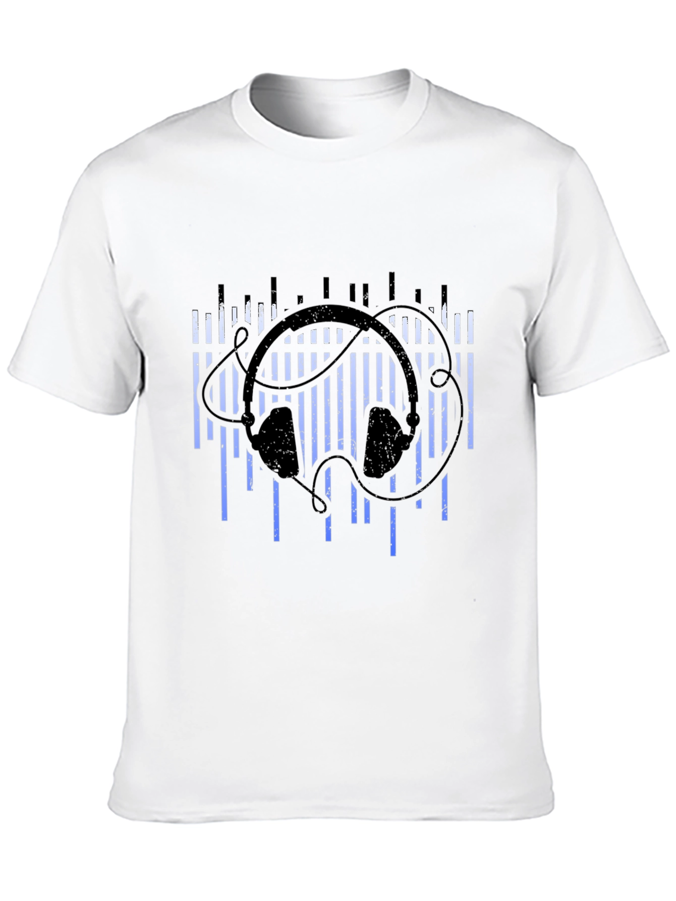 Stylish Black Headphones Music T-Shirt