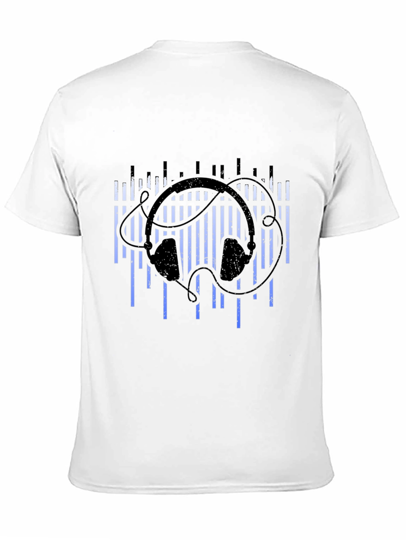 Stylish Black Headphones Music T-Shirt