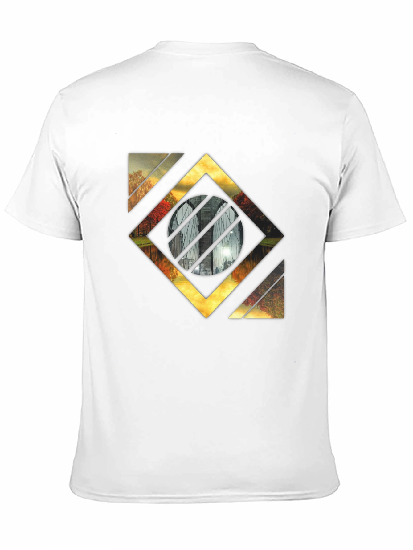 Abstract Landscape Graphic Tee - Stylish Mens Black T-Shirt