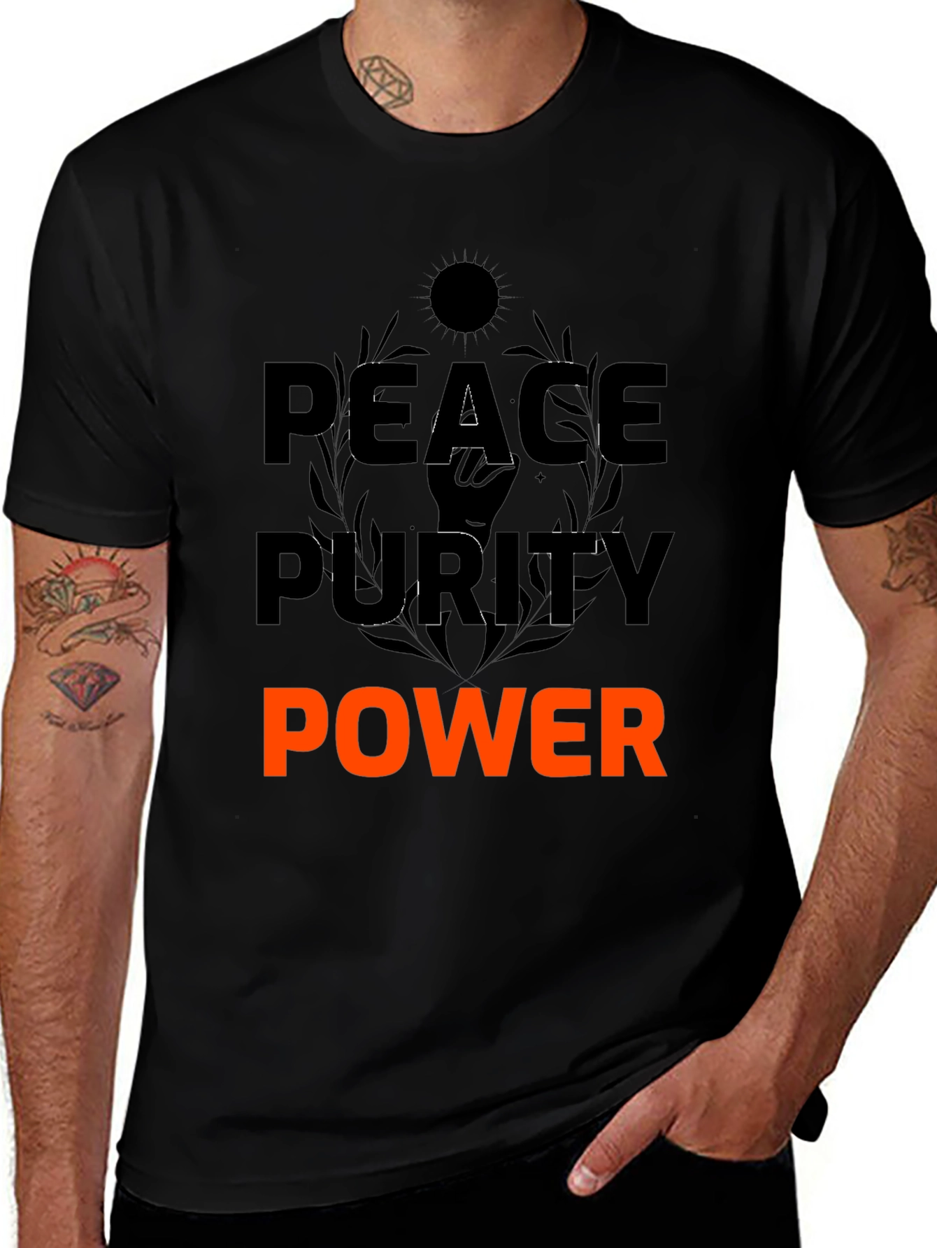 Peace Purity Power T-Shirt - Motivational Graphic Tee