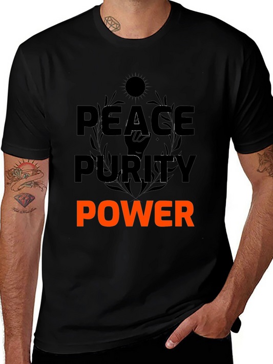 Peace Purity Power T-Shirt - Motivational Graphic Tee