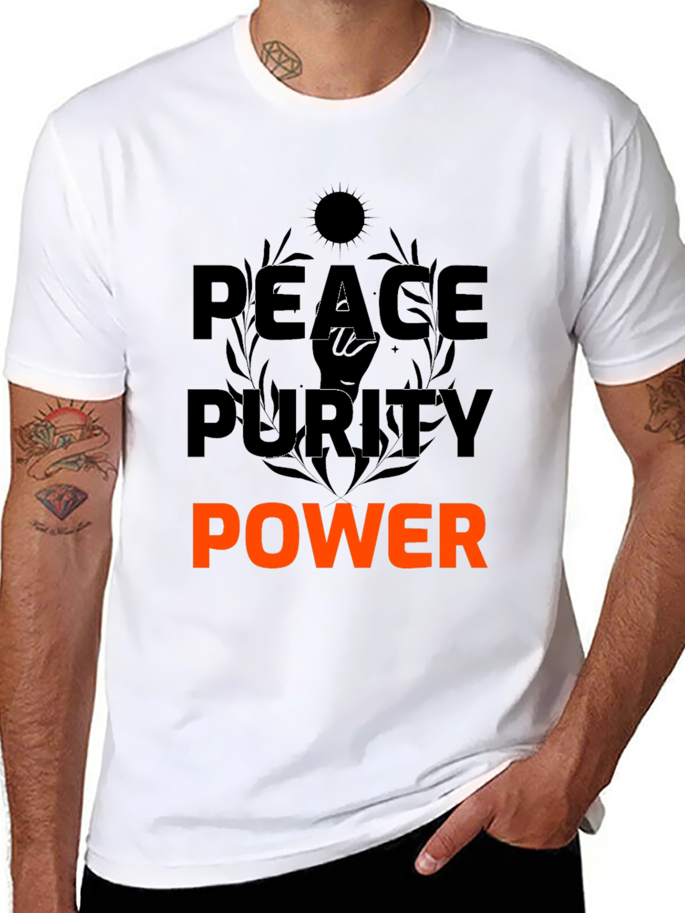 Peace Purity Power T-Shirt - Motivational Graphic Tee