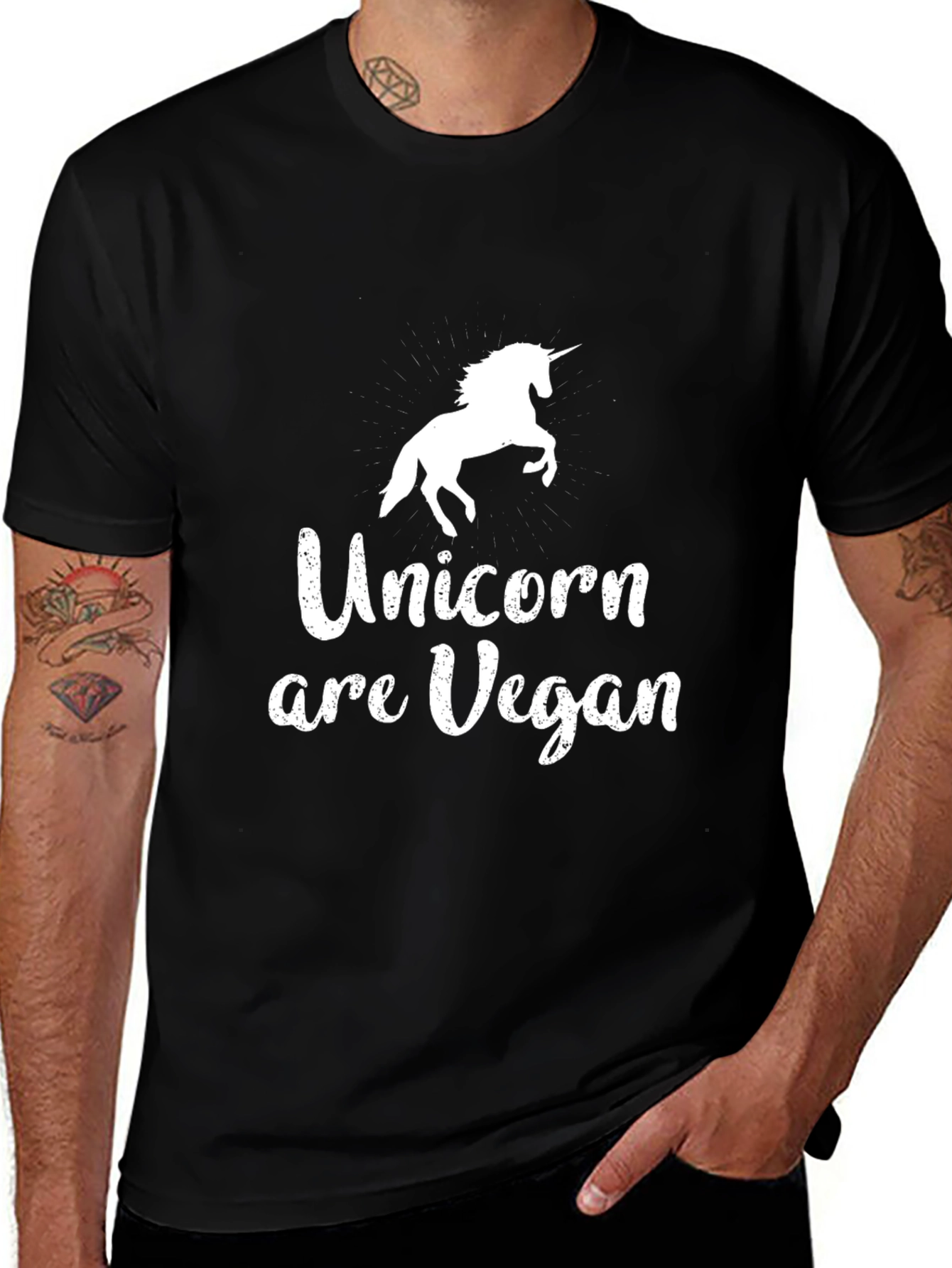 Unicorns Are Vegan Black T-Shirt